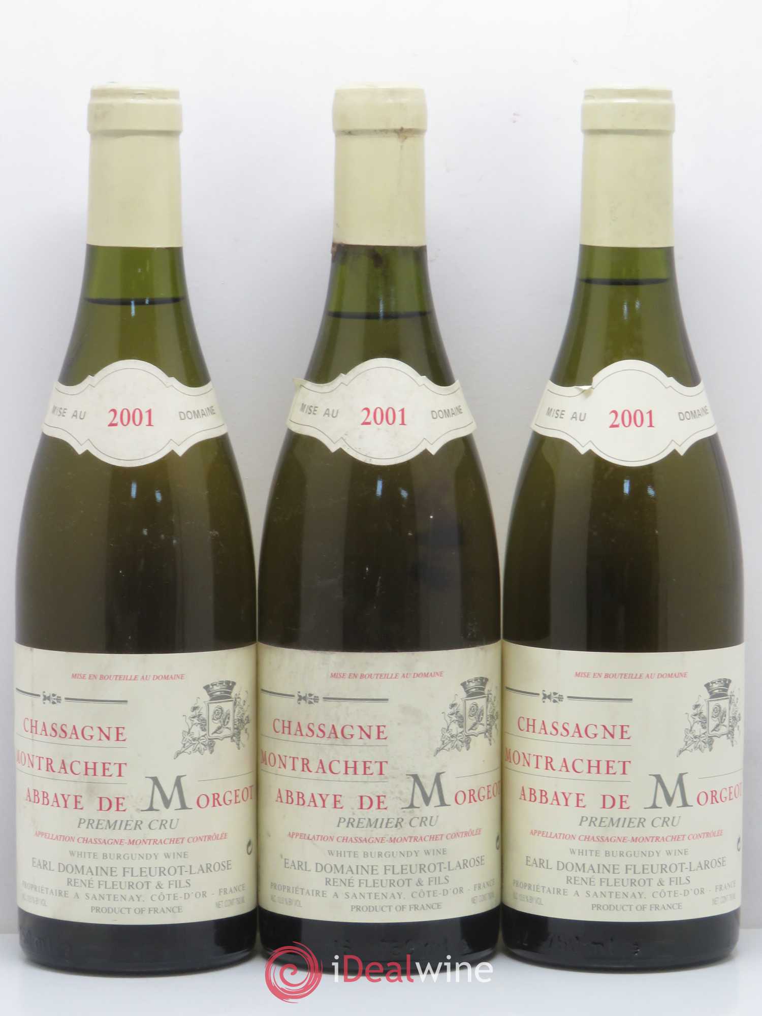 Chassagne-Montrachet 1er Cru Abbaye de Morgeot Fleurot Larose 2001 - Posten von 6 Flaschen - 1