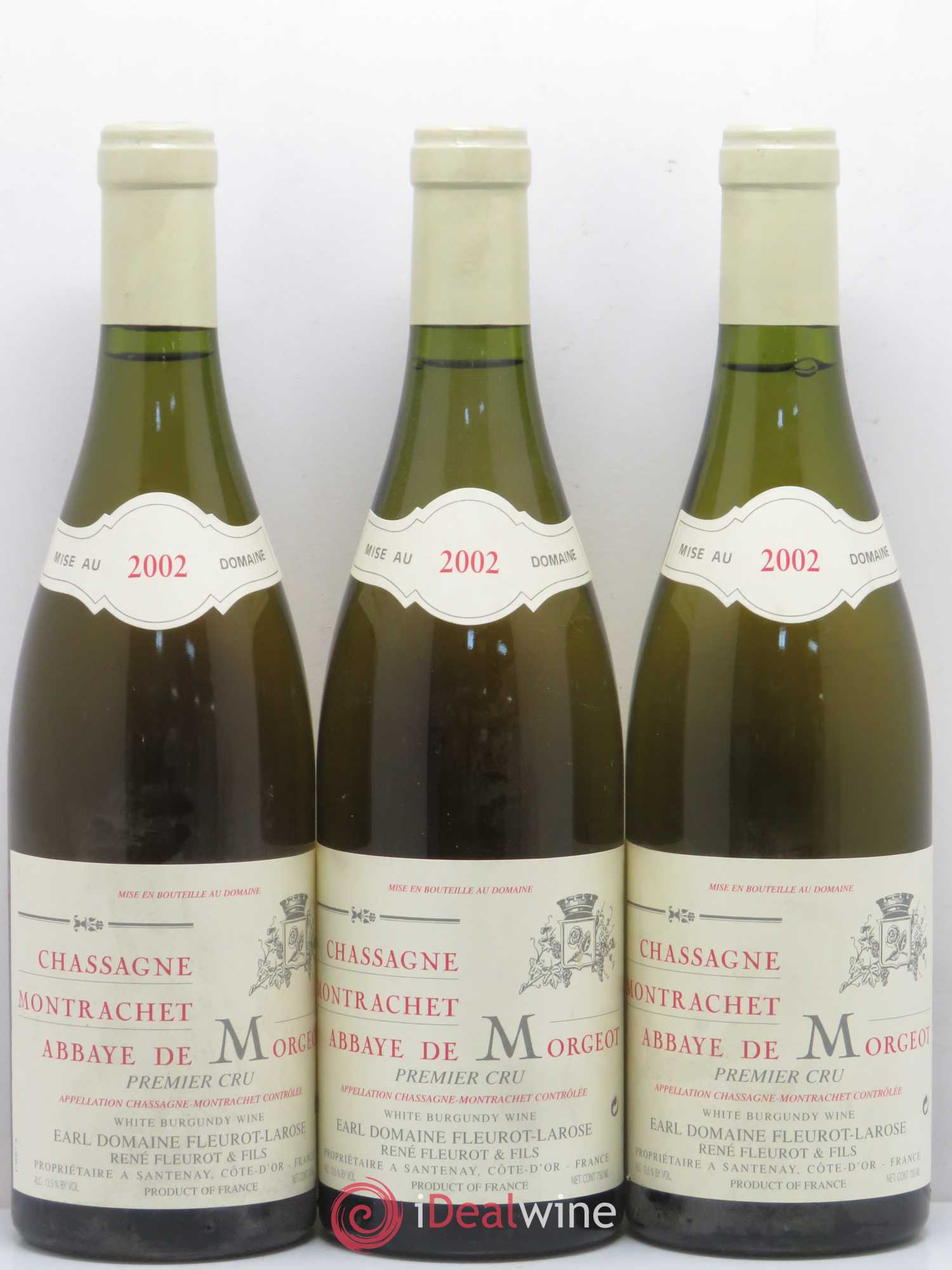 Chassagne-Montrachet 1er Cru Abbaye de Morgeot Fleurot Larose 2002 - Posten von 6 Flaschen - 1
