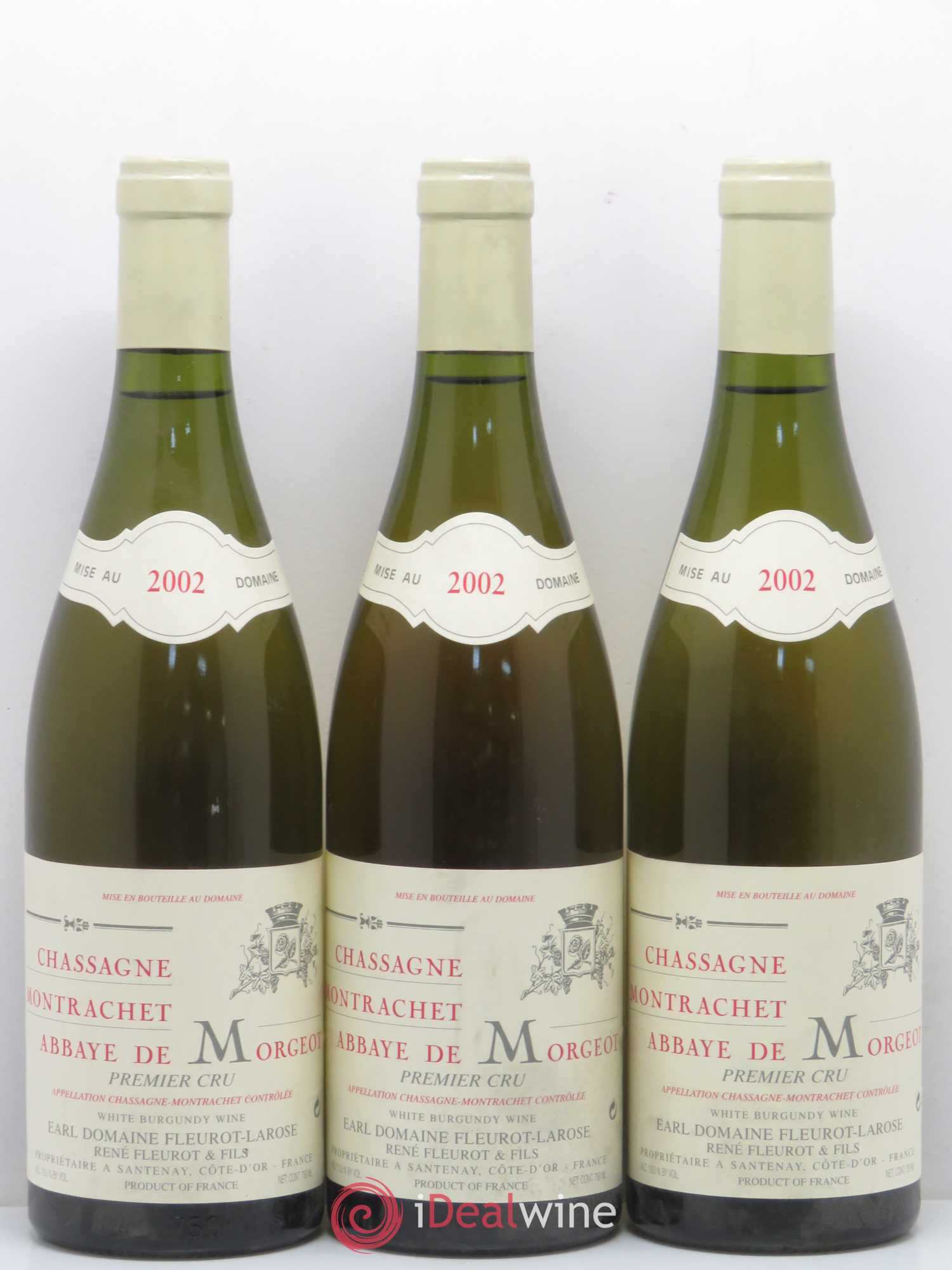 Chassagne-Montrachet 1er Cru Abbaye de Morgeot Fleurot Larose 2002 - Posten von 6 Flaschen - 2