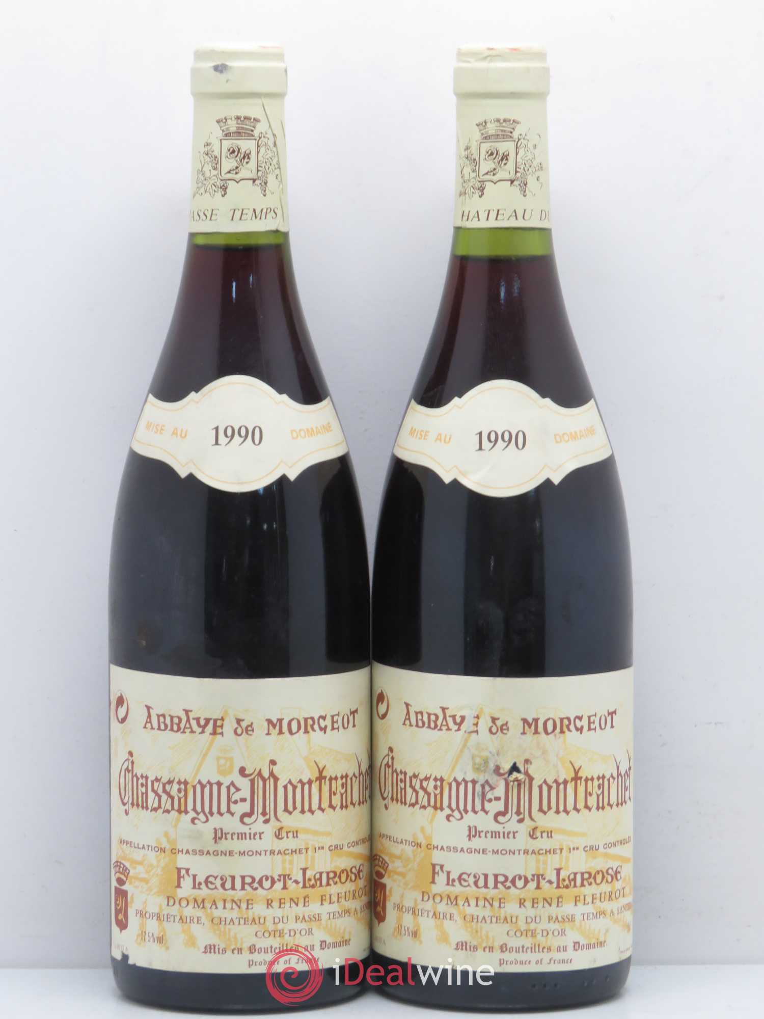 Chassagne-Montrachet 1er Cru Abbaye de Morgeot Fleurot Larose 1990 - Lotto di 2 bottiglie - 0