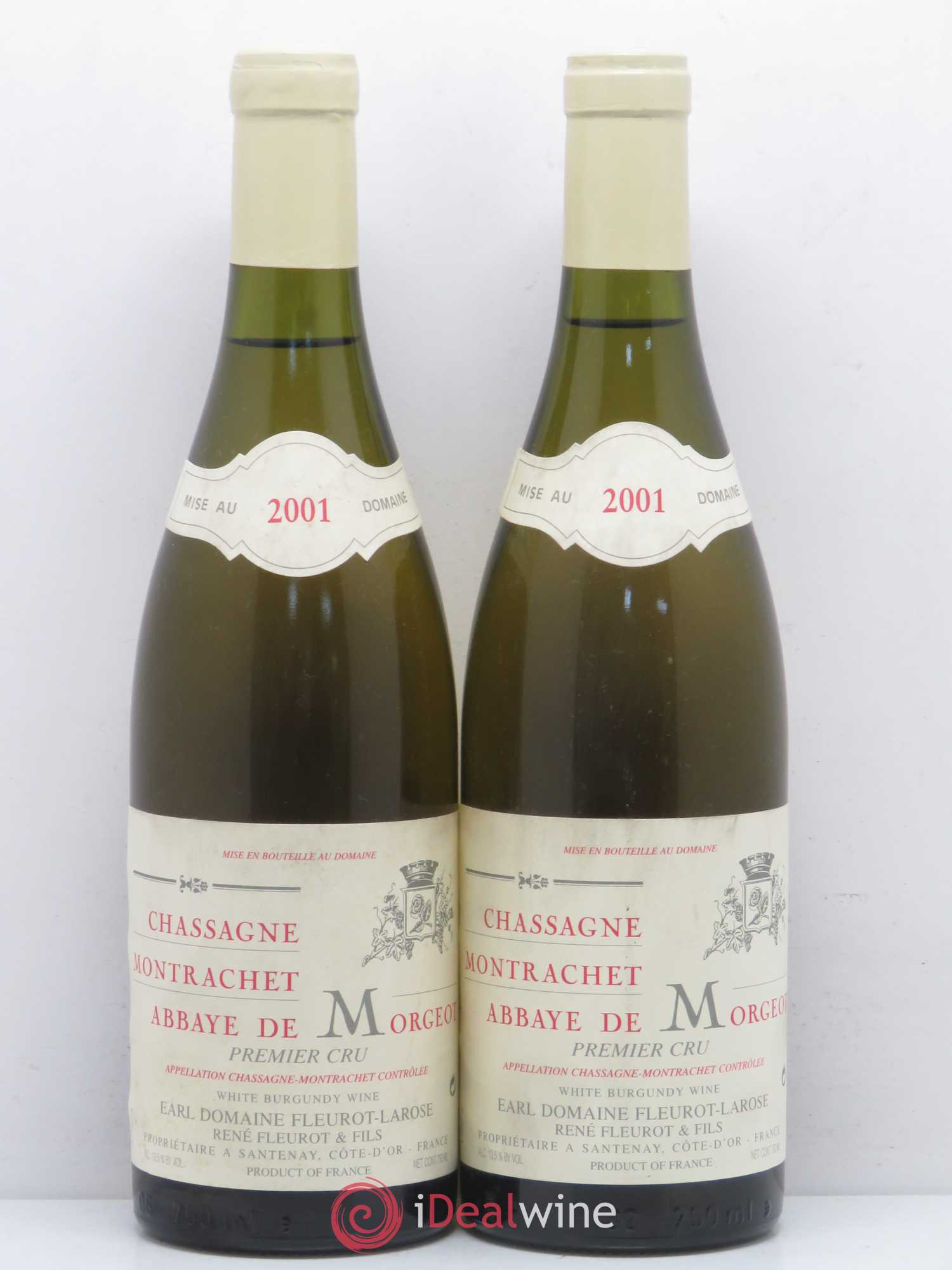 Chassagne-Montrachet 1er Cru Abbaye de Morgeot Fleurot Larose 2001 - Posten von 2 Flaschen - 0