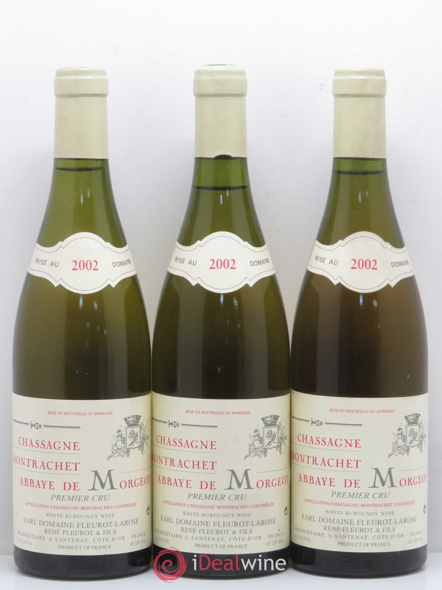 Chassagne-Montrachet 1er Cru Abbaye de Morgeot Fleurot Larose 2002 - Posten von 6 Flaschen - 1