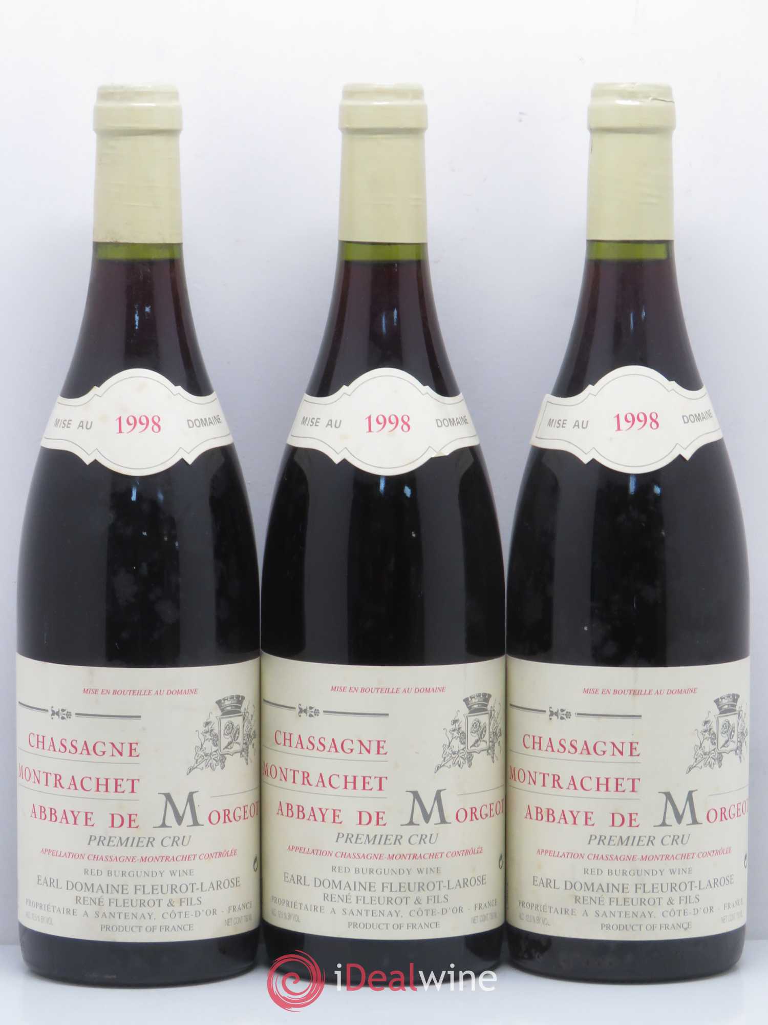Chassagne-Montrachet 1er Cru Abbaye de Morgeot Fleurot Larose 1998 - Lotto di 3 bottiglie - 0