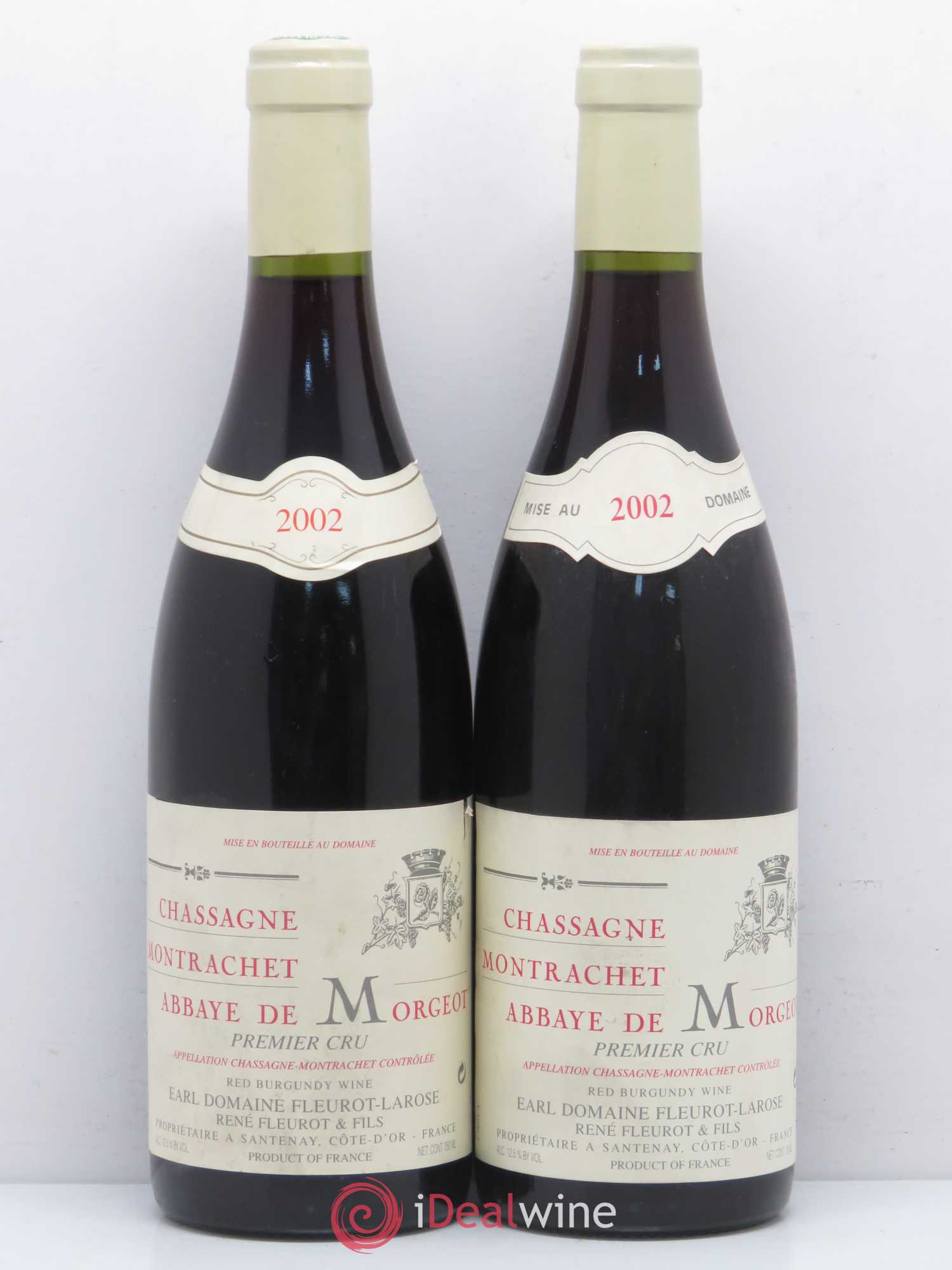 Chassagne-Montrachet 1er Cru Abbaye de Morgeot Fleurot Larose 2002 - Posten von 2 Flaschen - 0