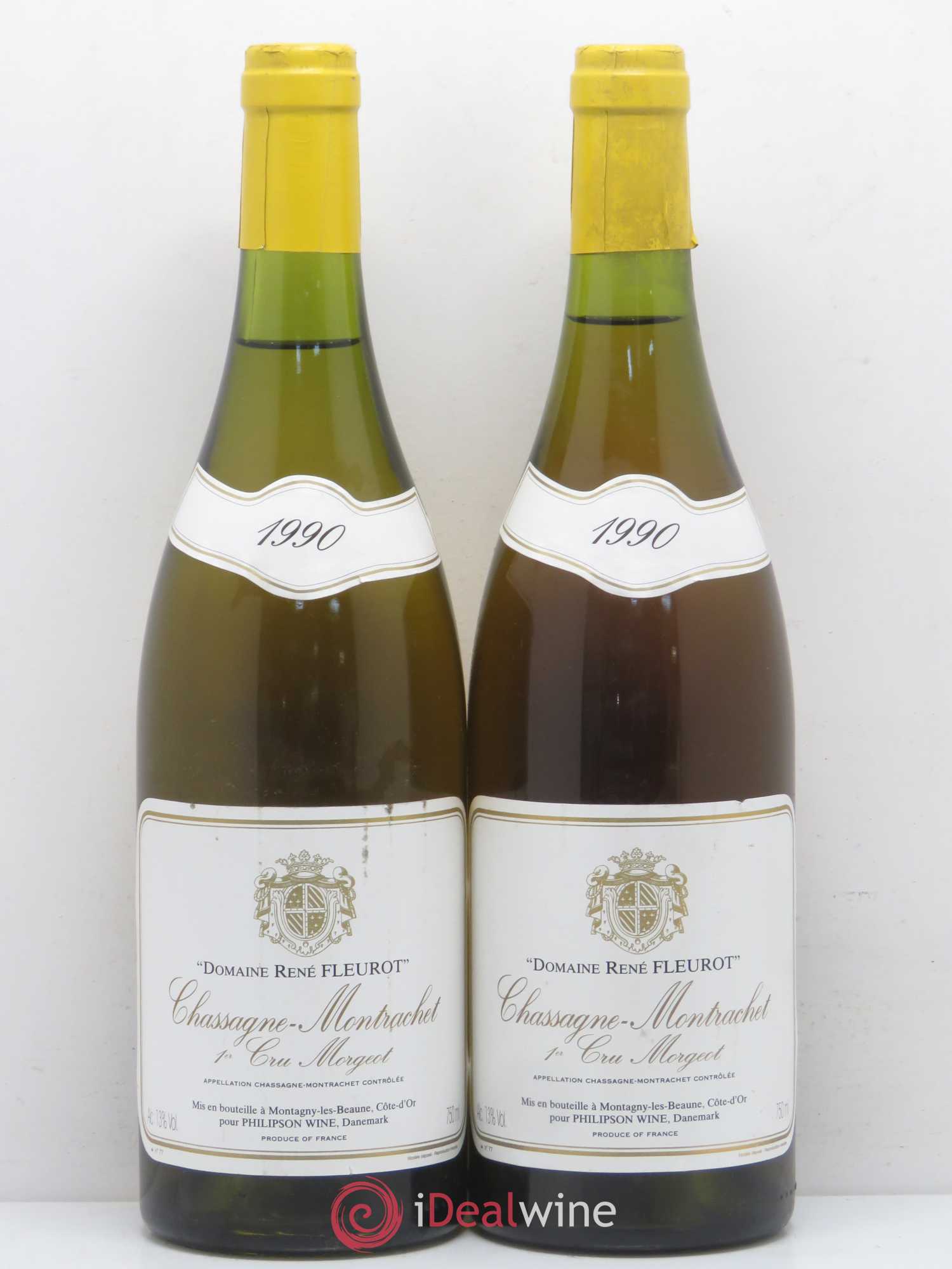 Chassagne-Montrachet 1er Cru René Fleurot 1990 - Lot de 2 bouteilles - 0