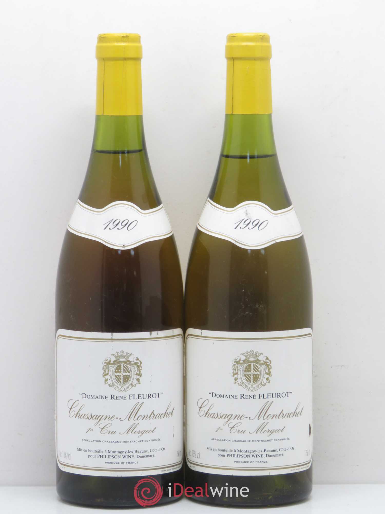 Chassagne-Montrachet 1er Cru René Fleurot 1990 - Lot de 2 bouteilles - 0