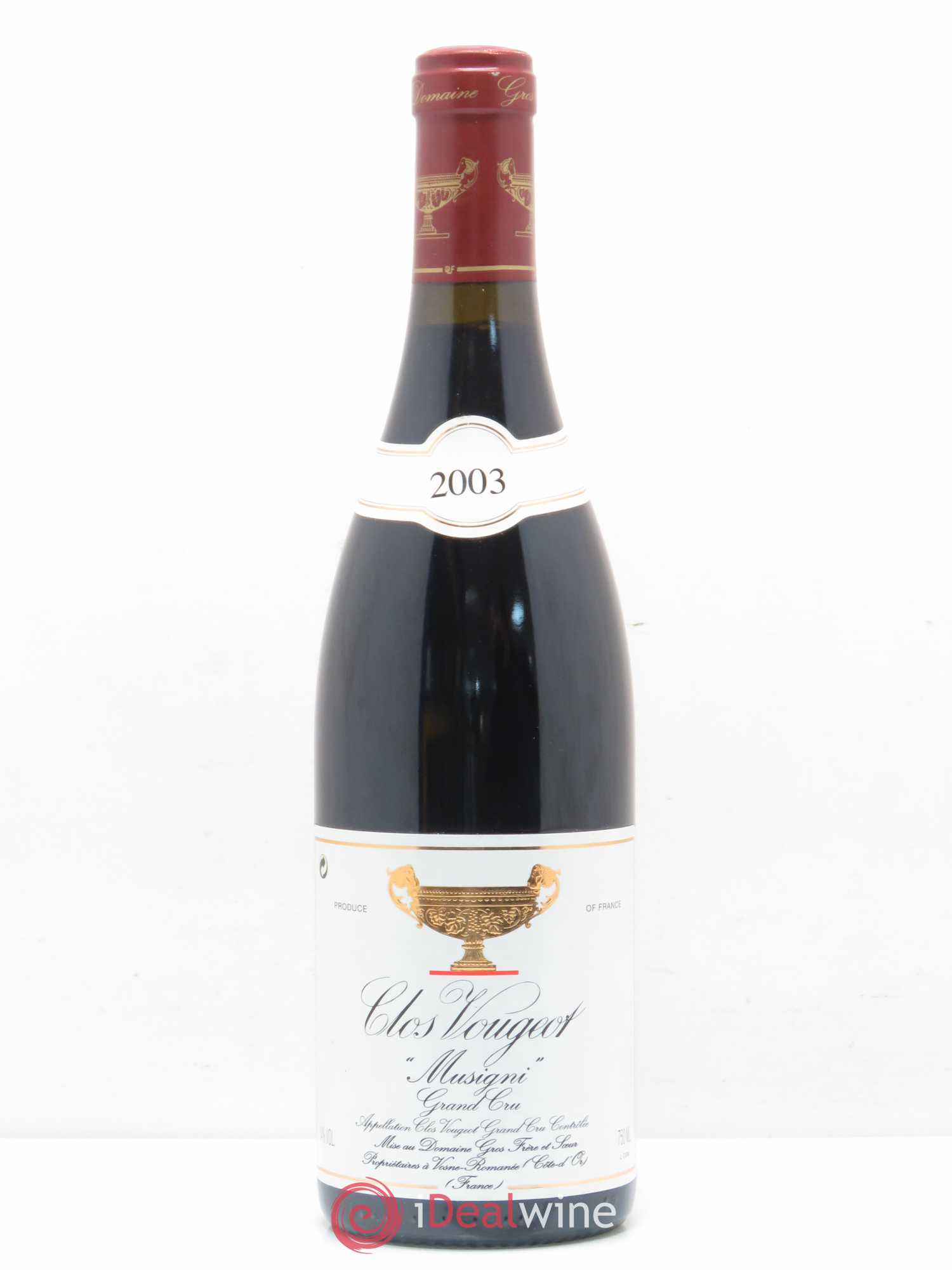 Clos de Vougeot Grand Cru Musigni Gros Frère & Soeur 2003 - Lot de 1 bouteille - 0