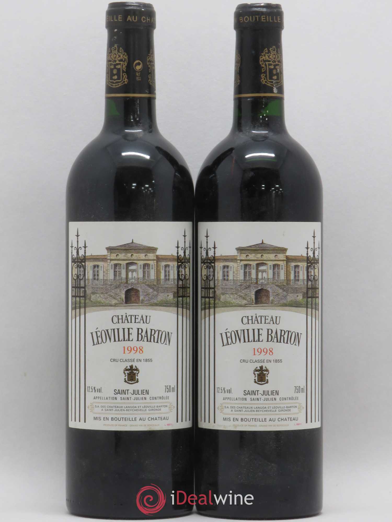 Château Léoville Barton 2ème Grand Cru Classé 1998 - Lot de 2 bouteilles - 0