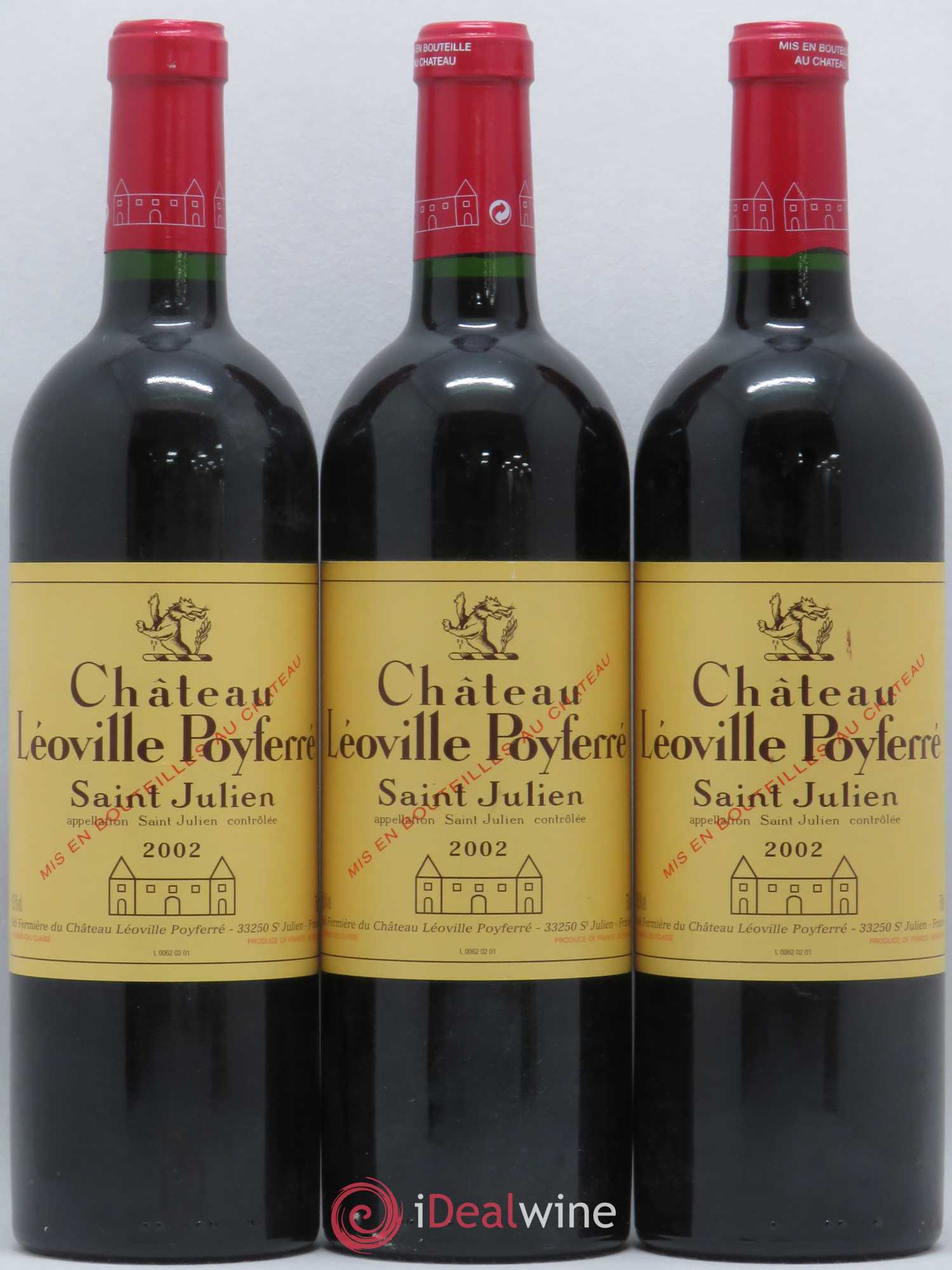 Château Léoville Poyferré 2ème Grand Cru Classé 2002 - Lot de 3 bouteilles - 0