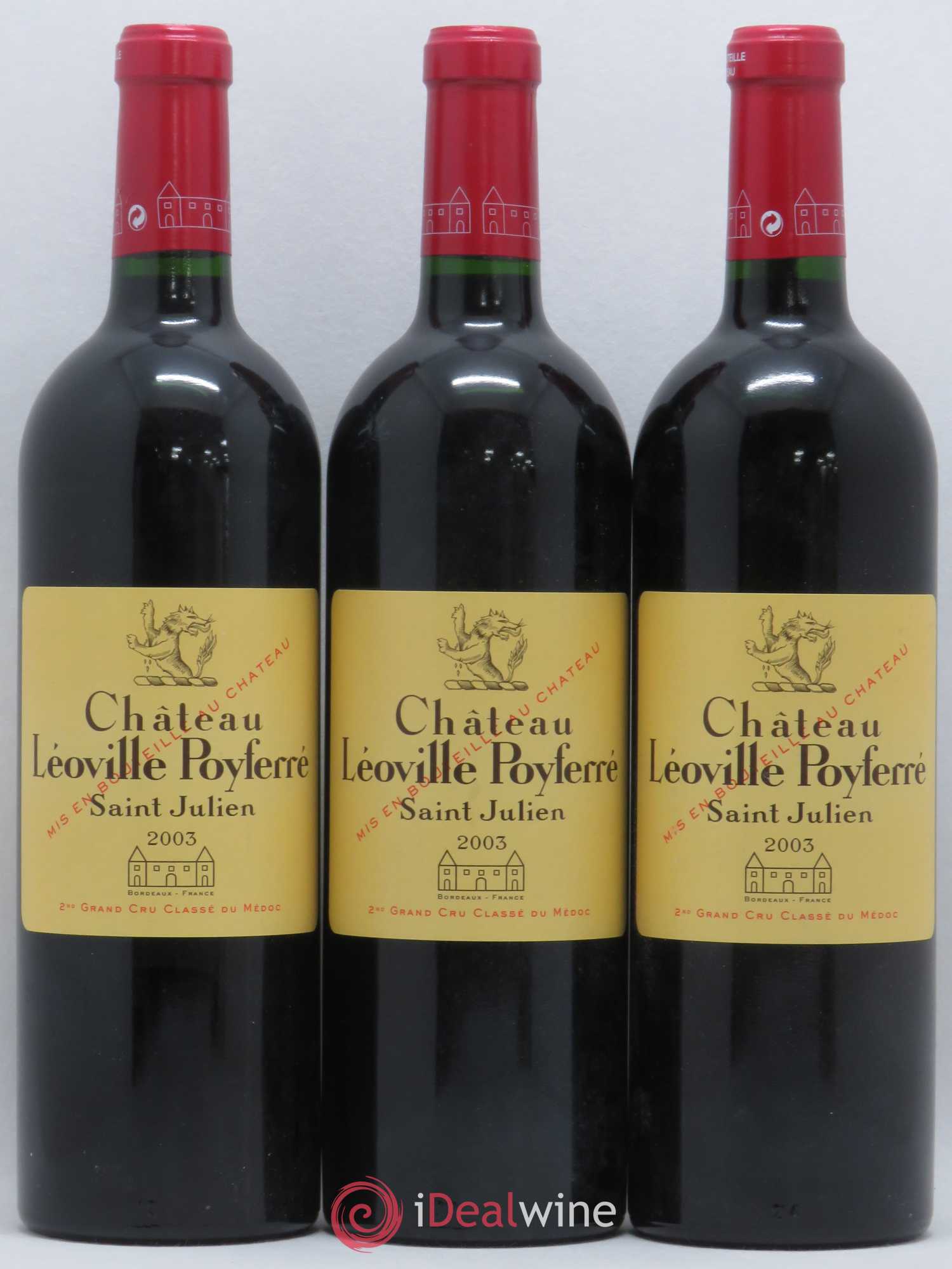 Château Léoville Poyferré 2ème Grand Cru Classé 2003 - Lot de 3 bouteilles - 0