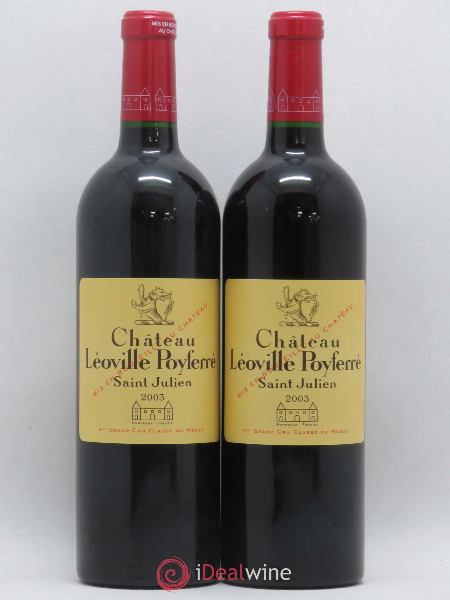 Château Léoville Poyferré 2ème Grand Cru Classé 2003 - Lot de 2 bouteilles - 0
