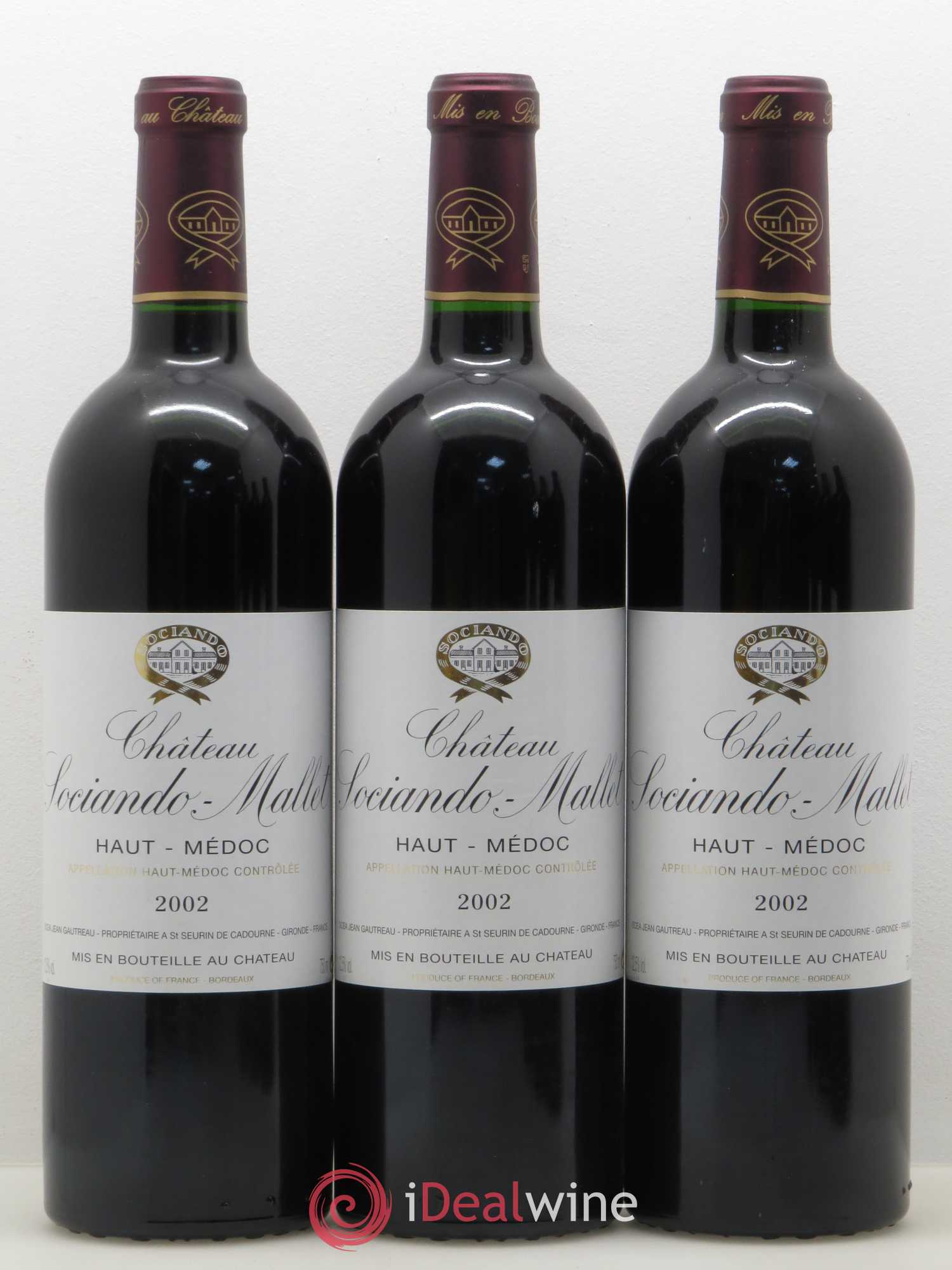 Château Sociando Mallet 2002 - Lot de 12 bouteilles - 1