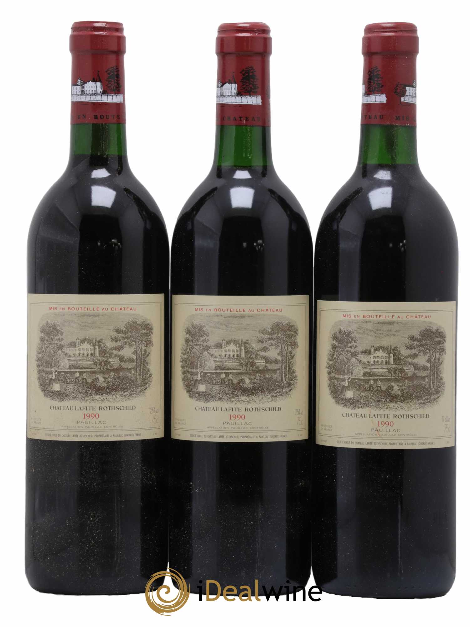 Château Lafite Rothschild 1er Grand Cru Classé 1990 - Lot de 3 bouteilles - 0