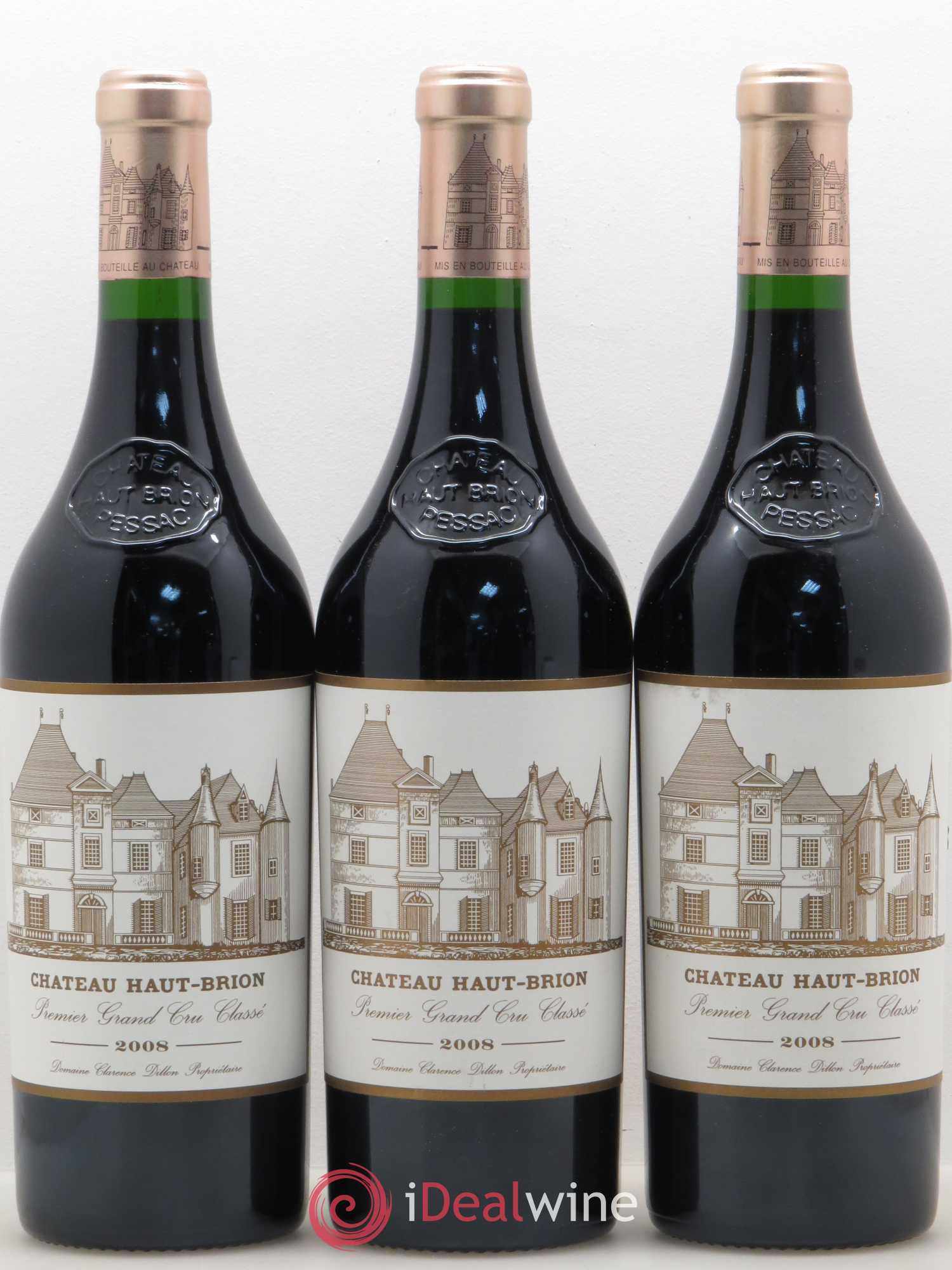 Château Haut Brion 1er Grand Cru Classé 2008 - Lot de 3 bouteilles - 0