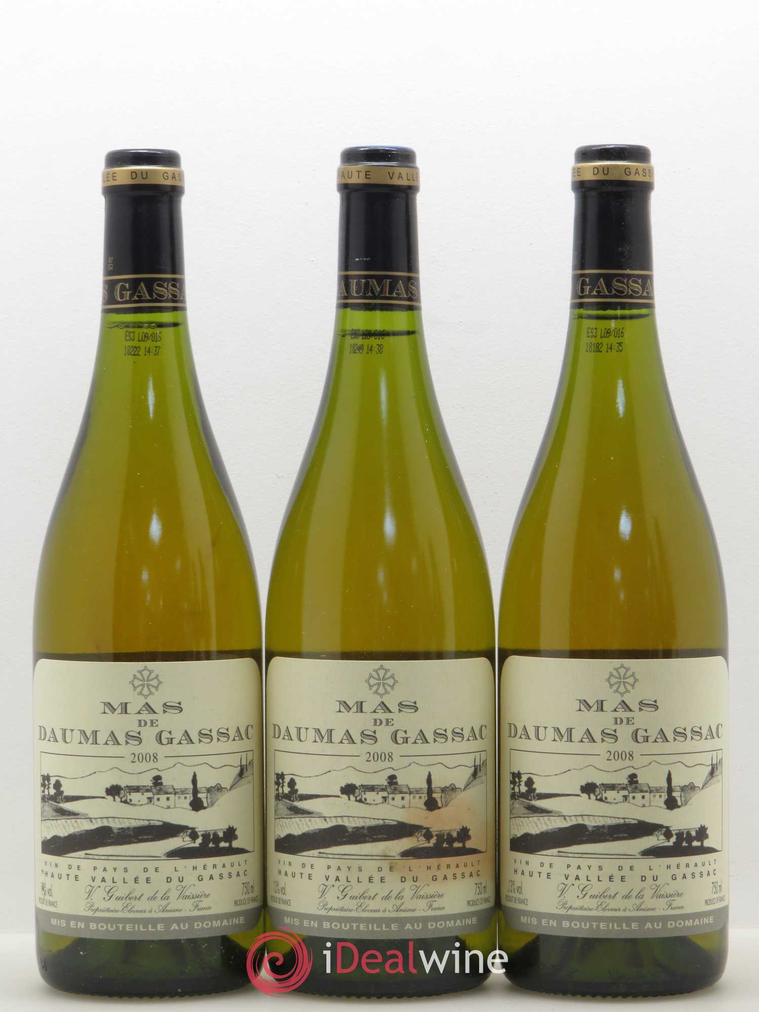 Saint-Guilhem-le-Désert - Cité d'Aniane Mas Daumas Gassac Famille Guibert de La Vaissière 2008 - Lot de 5 bouteilles - 1