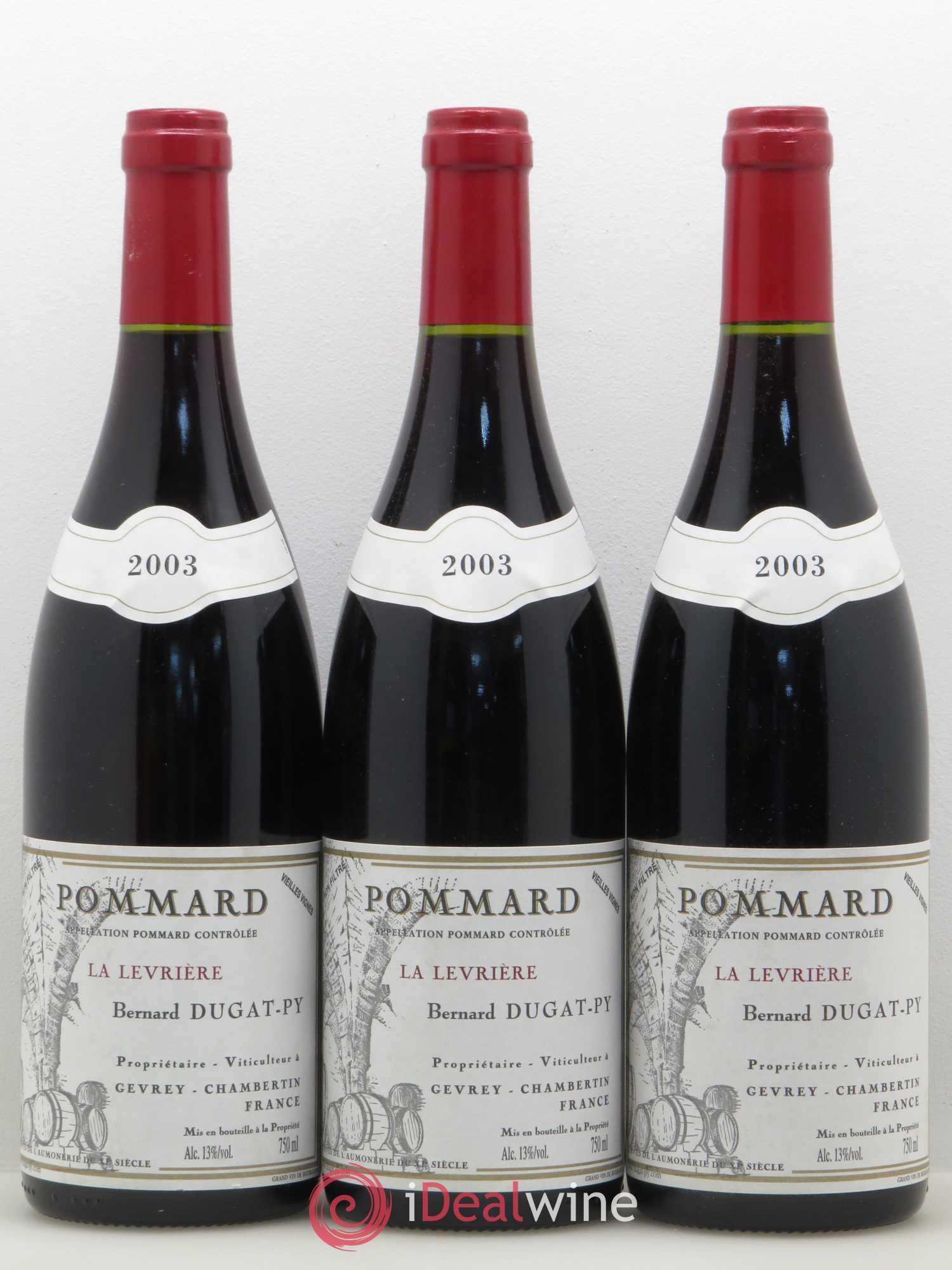 Pommard La Levrière Dugat-Py Vieilles Vignes 2003 - Lot de 3 bouteilles - 0