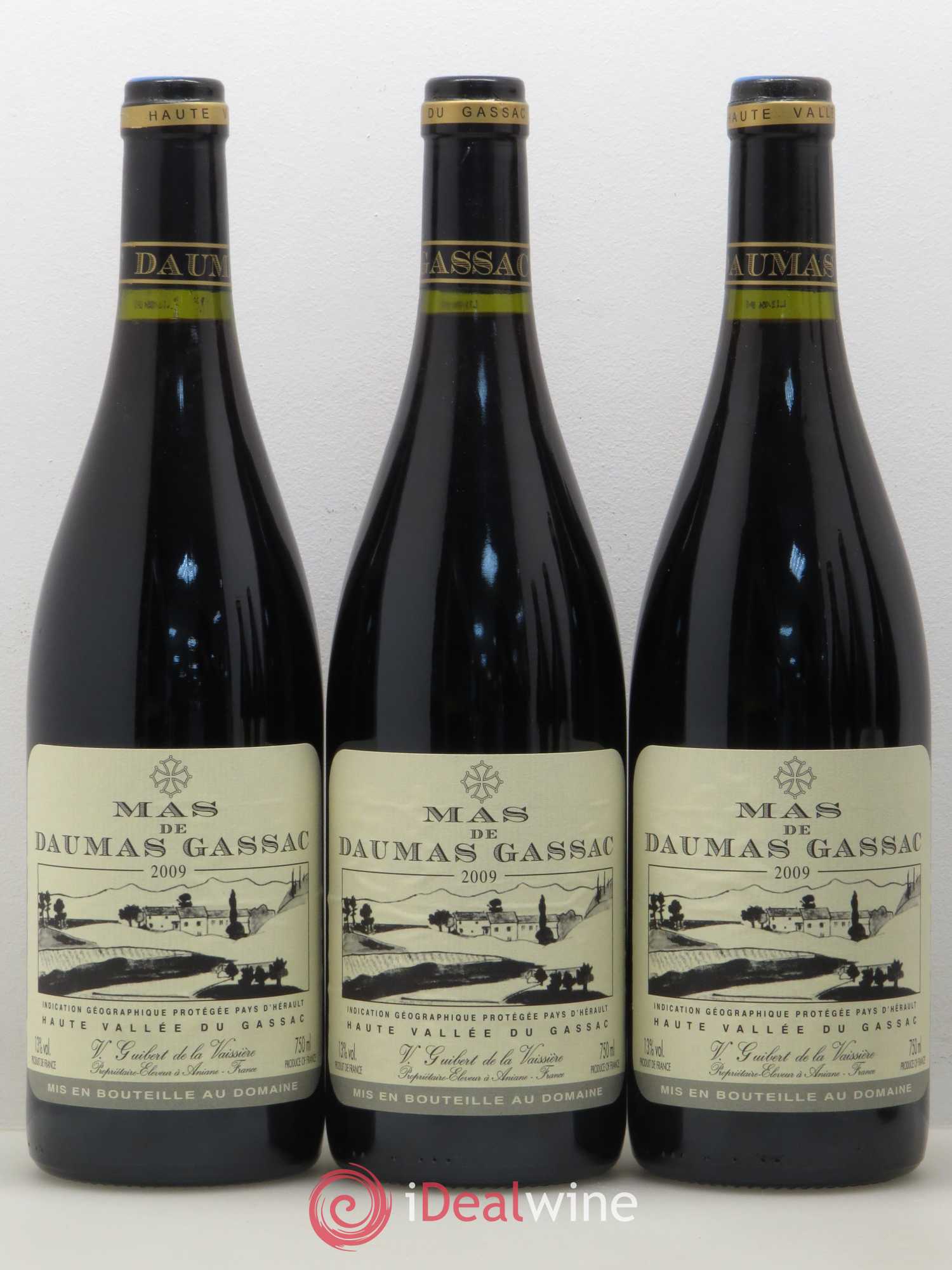 Saint-Guilhem-le-Désert - Cité d'Aniane Mas Daumas Gassac Famille Guibert de La Vaissière 2009 - Lot de 6 bouteilles - 1