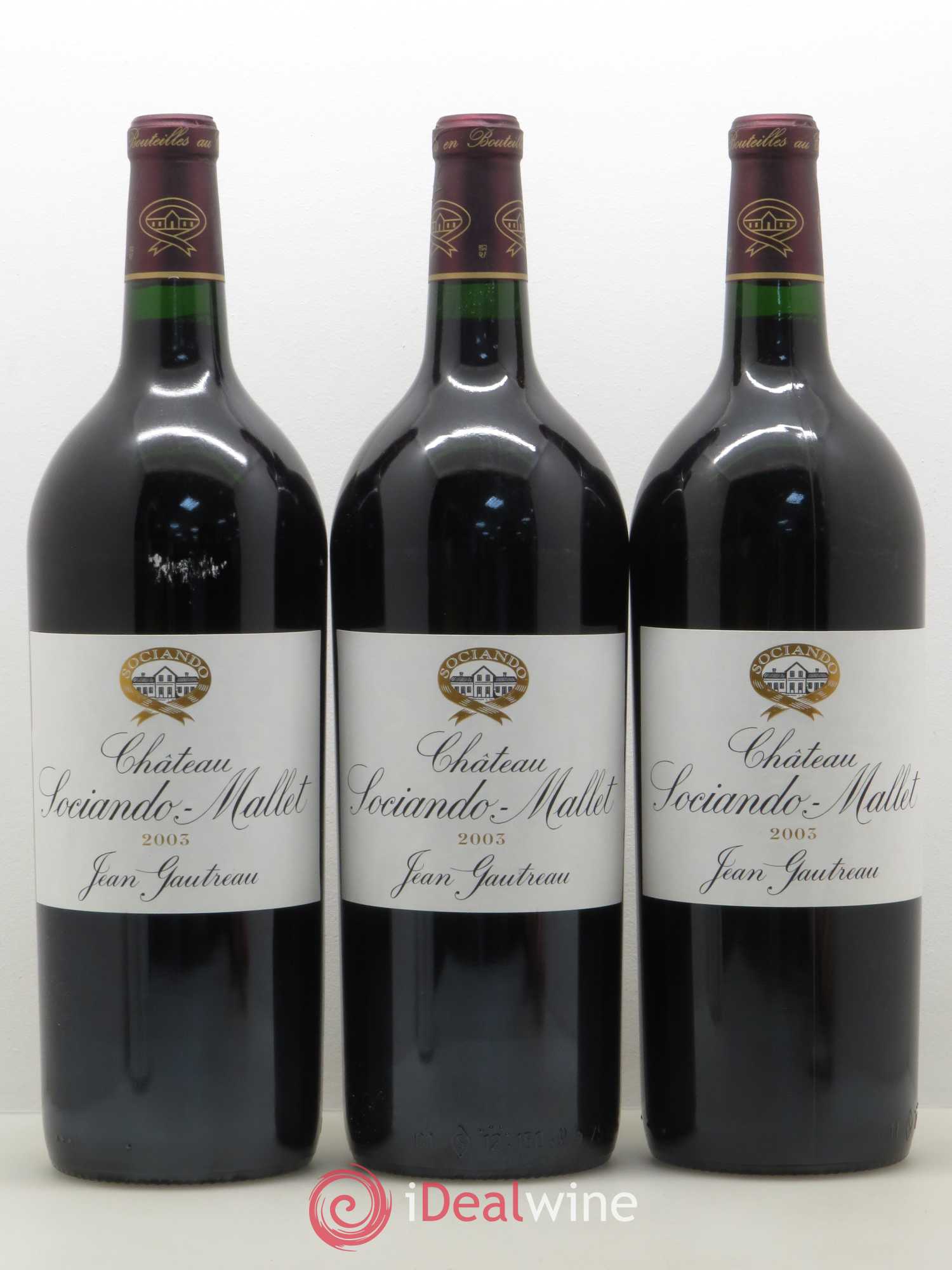 Château Sociando Mallet 2003 - Lot de 3 magnums - 0
