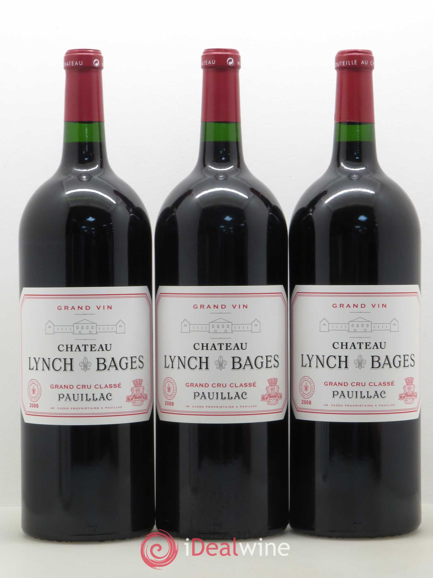 Château Lynch Bages 5ème Grand Cru Classé 2008 - Lot de 3 magnums - 0