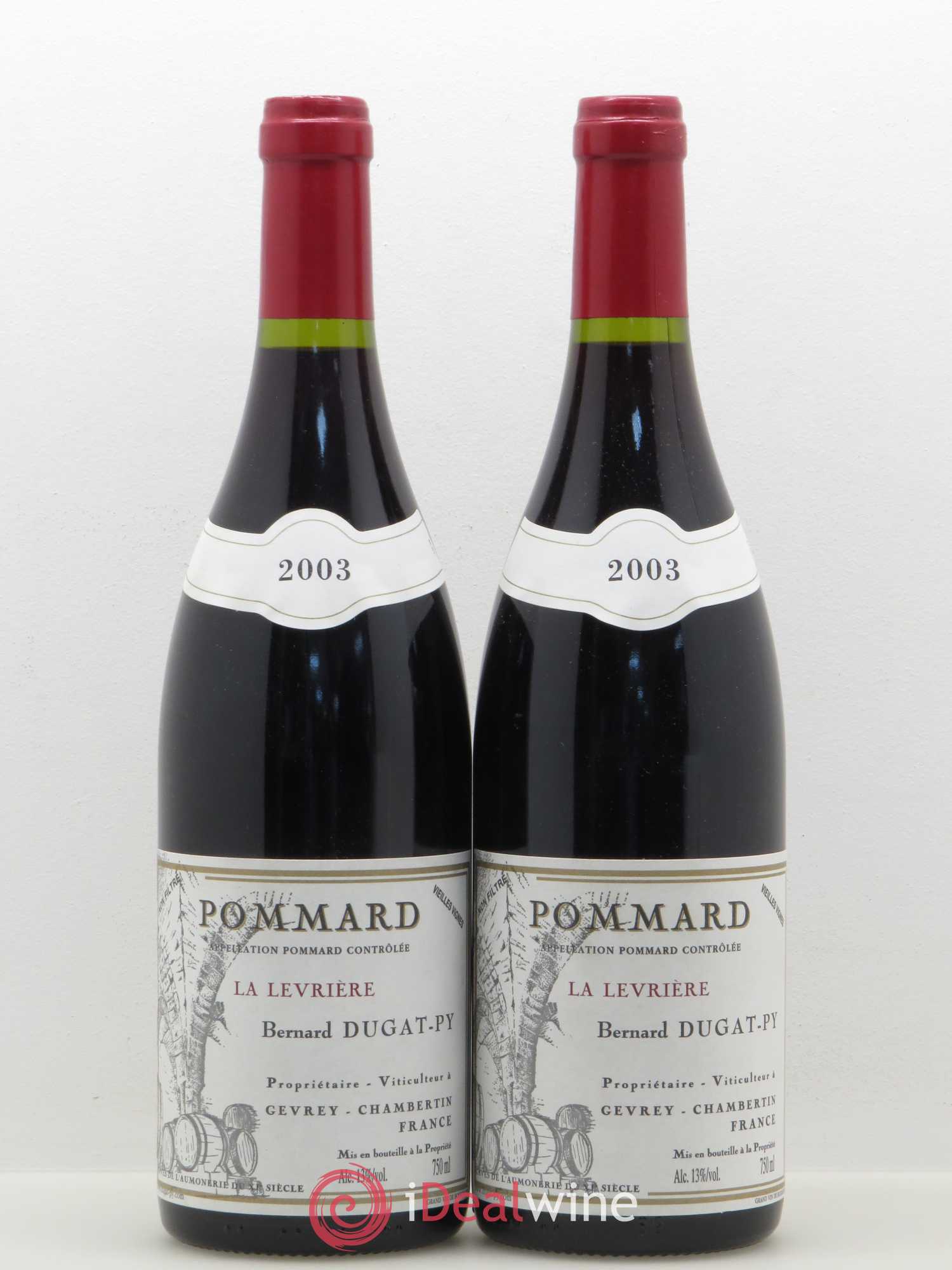 Pommard La Levrière Dugat-Py Vieilles Vignes 2003 - Lot de 2 bouteilles - 0