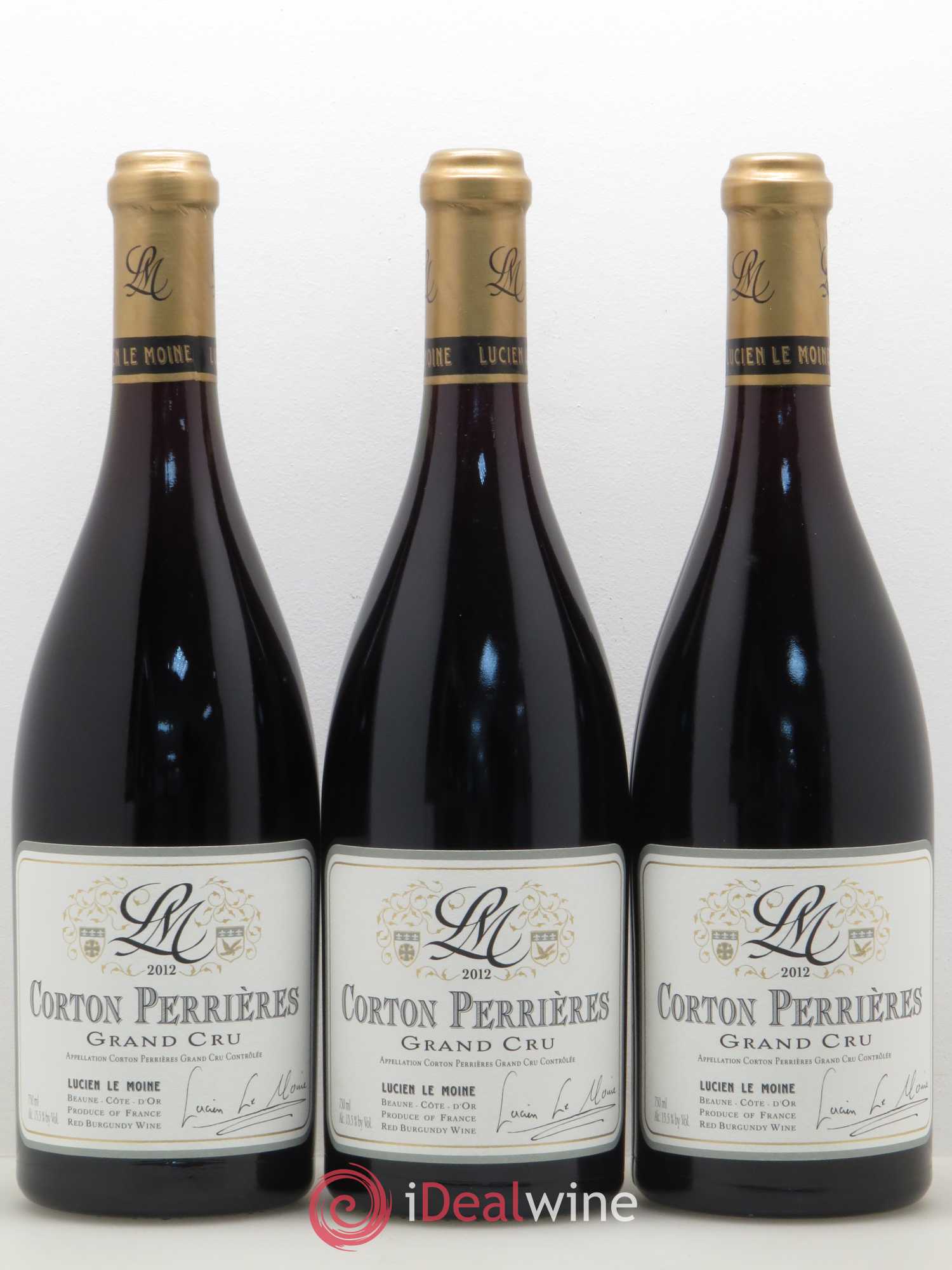 Corton Grand Cru Perrières Lucien Le Moine 2012 - Posten von 3 Flaschen - 0