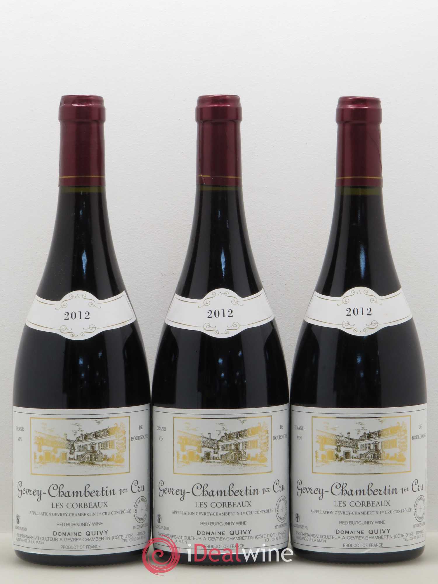 Gevrey-Chambertin 1er Cru Les Corbeaux Domaine Quivy 2012 - Lot of 3 bottles - 0