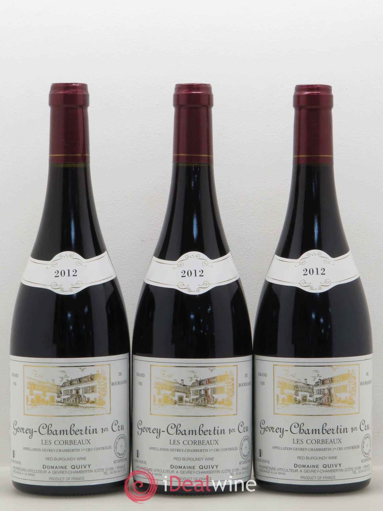 Gevrey-Chambertin 1er Cru Les Corbeaux Domaine Quivy 2012 - Posten von 3 Flaschen - 0