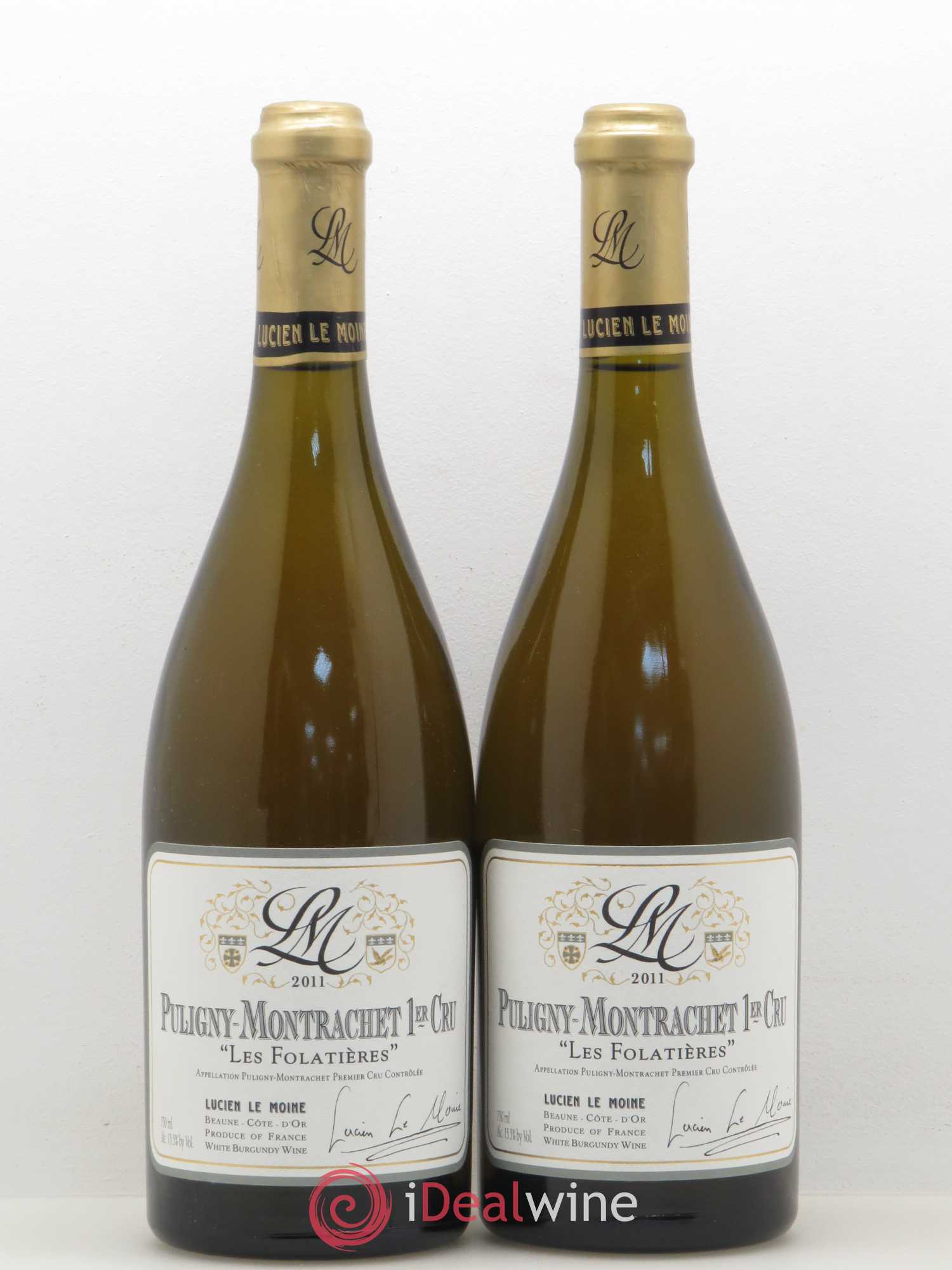Puligny-Montrachet 1er Cru les folatières Lucien Le Moine 2011 - Posten von 2 Flaschen - 0
