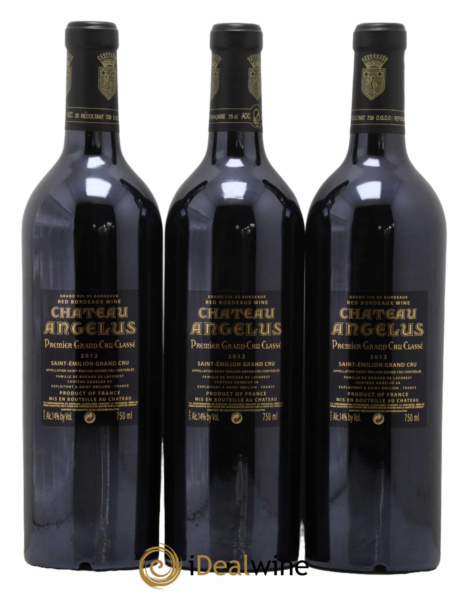 Château Angélus 1er Grand Cru Classé A 2012 - Lot de 3 bouteilles - 1