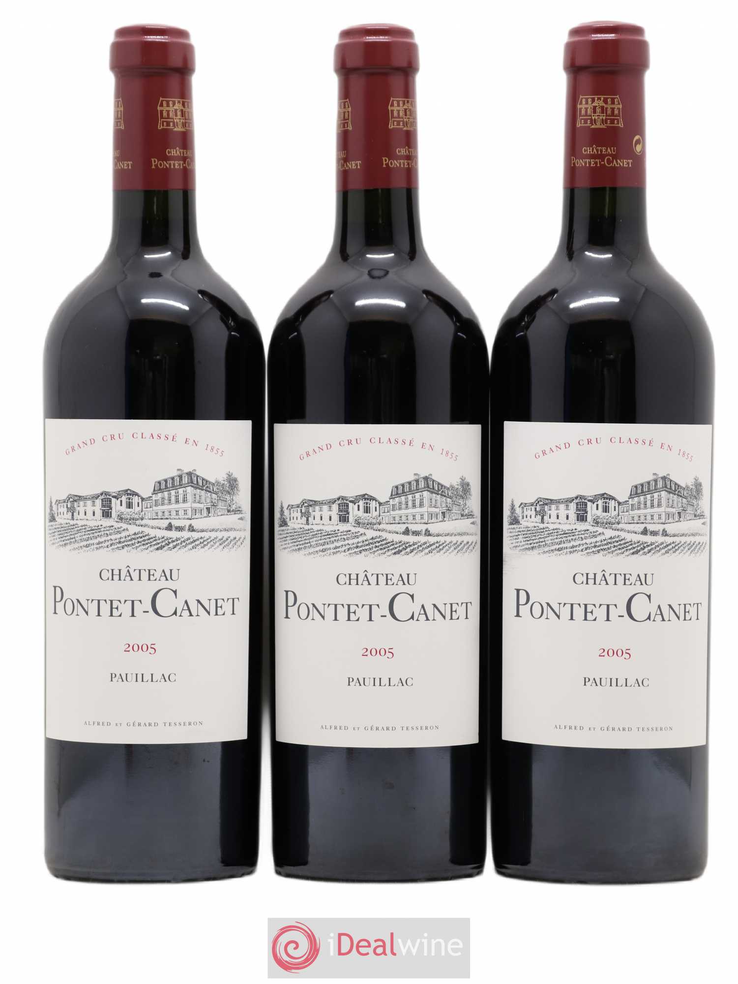 Château Pontet Canet 5ème Grand Cru Classé 2005 - Lot de 3 bouteilles - 0