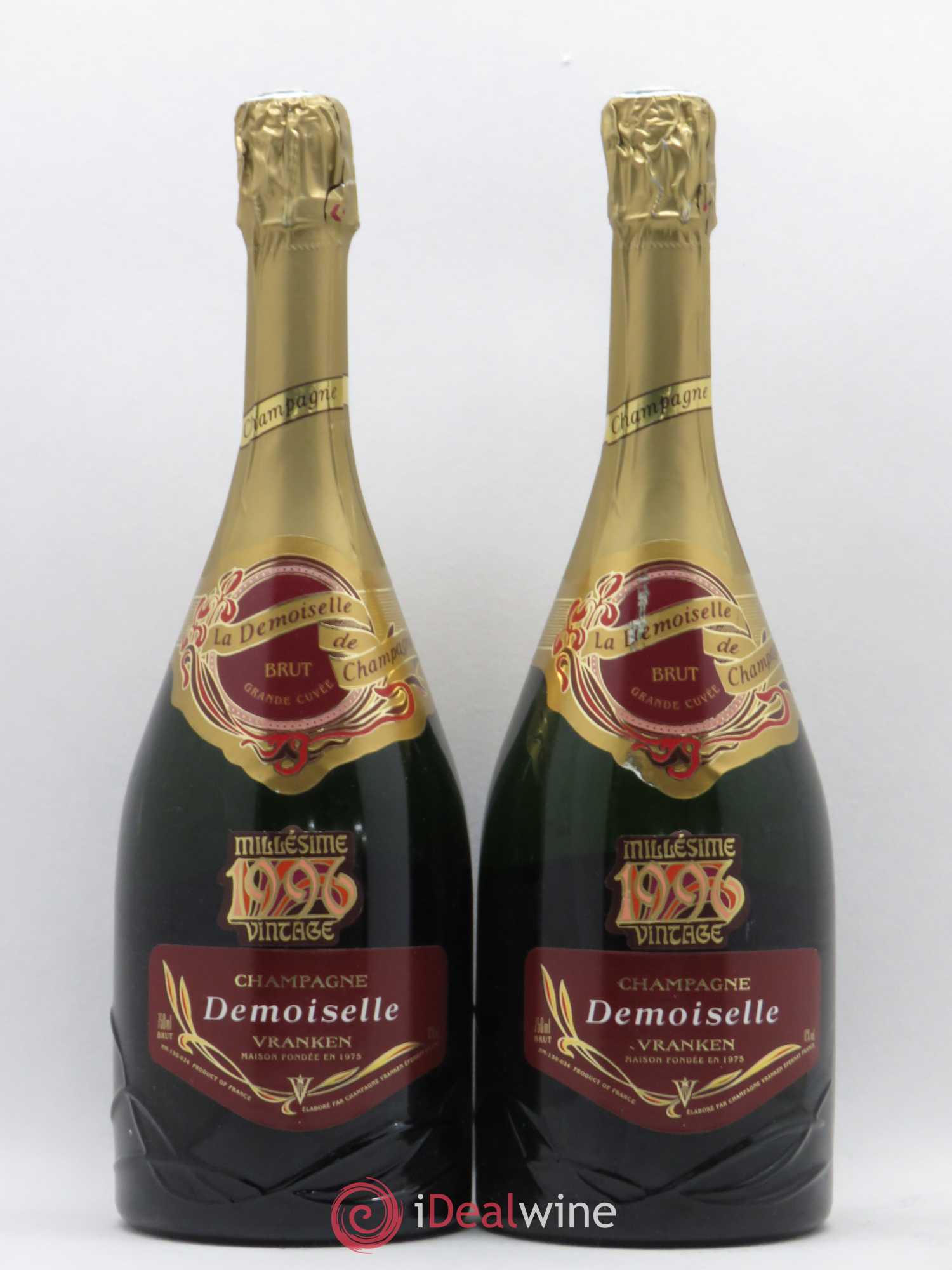 Champagne Vranken La Demoiselle Grande Cuvée 1996 - Posten von 2 Flaschen - 0