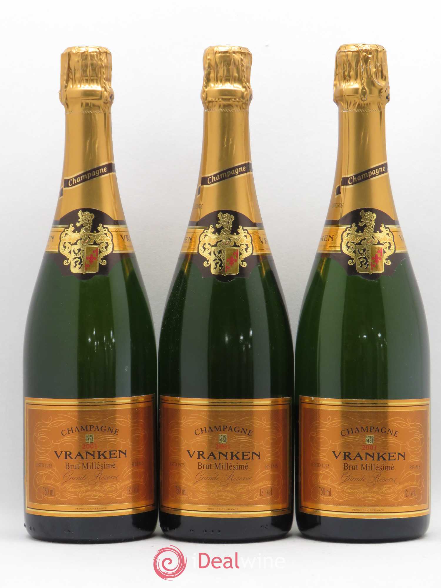 Champagne Vranken Brut 2001 - Posten von 3 Flaschen - 0