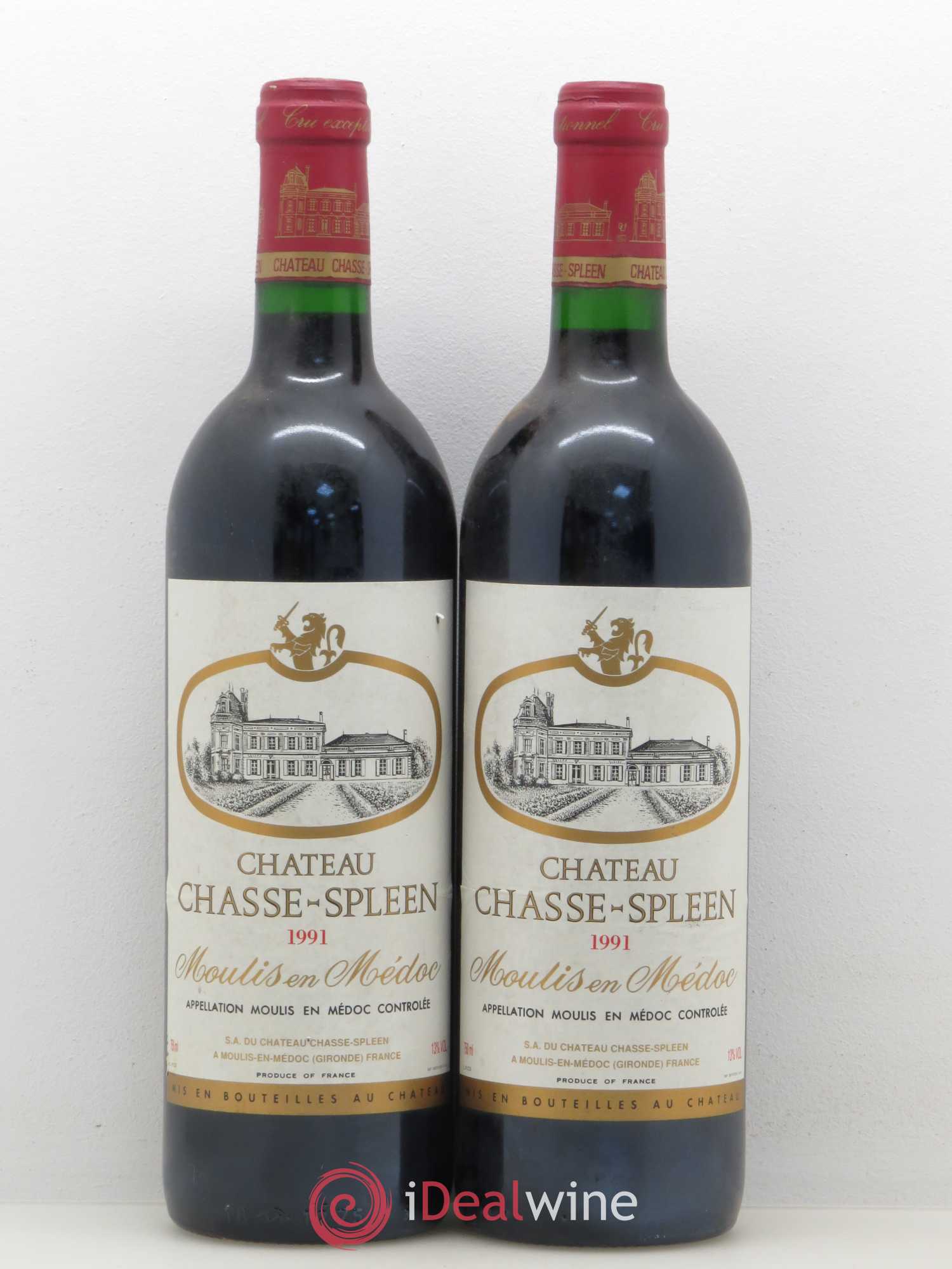 Château Chasse Spleen 1991 - Lot de 2 bouteilles - 0