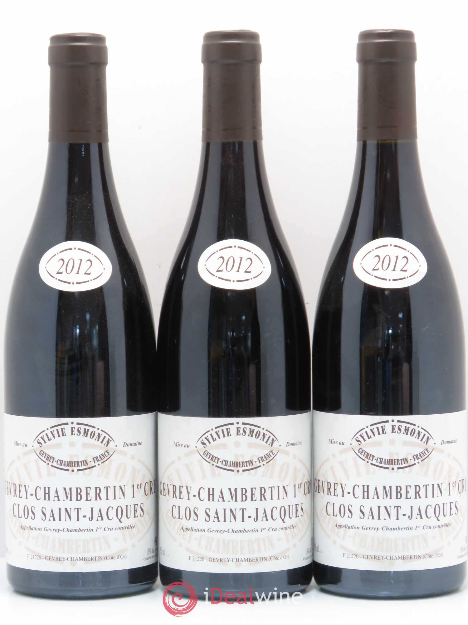 Gevrey-Chambertin 1er Cru Clos Saint Jacques Sylvie Esmonin 2012 - Lot de 3 bouteilles - 0