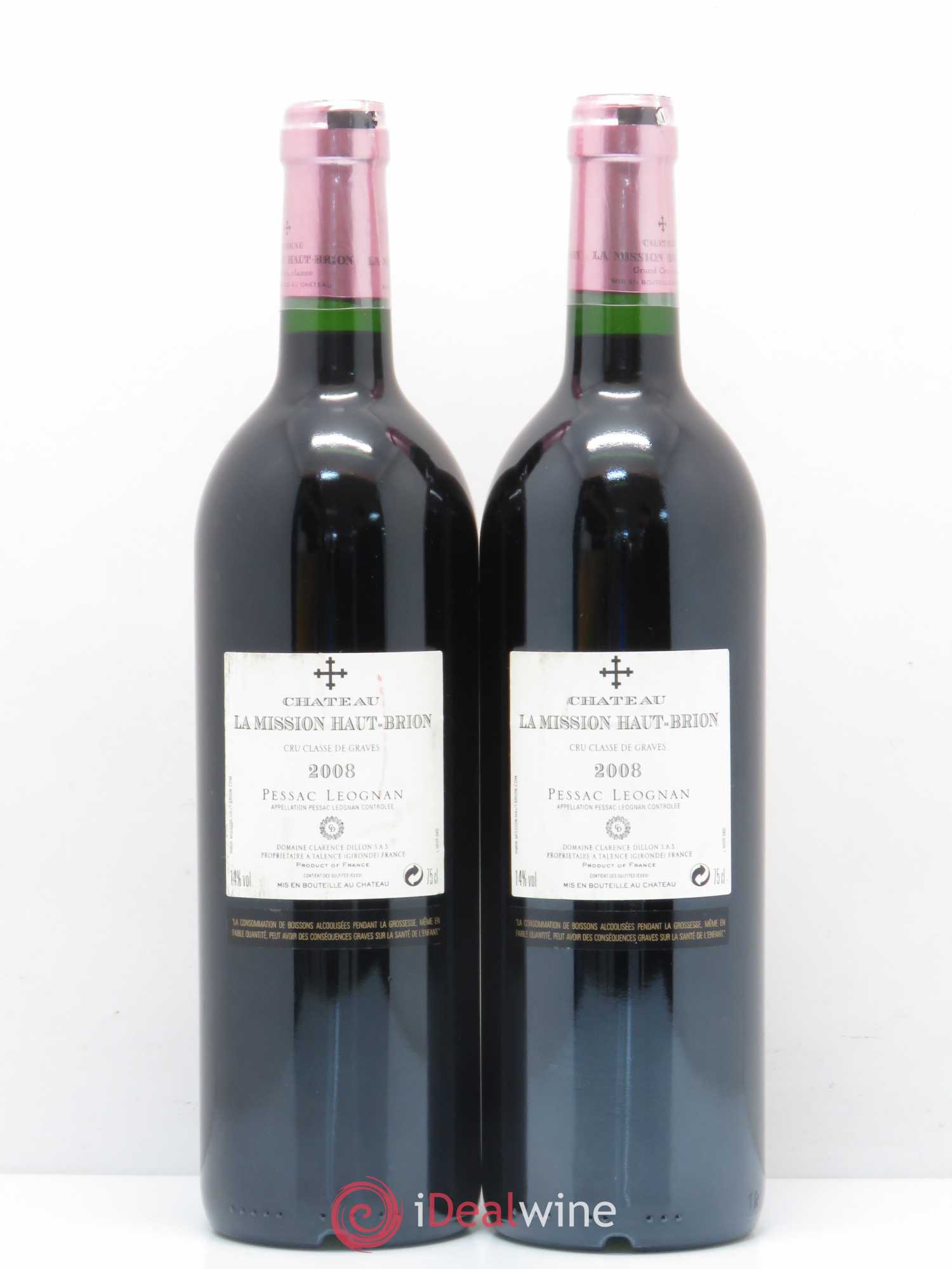 Château la Mission Haut-Brion Cru Classé de Graves 2008 - Lot de 2 bouteilles - 1