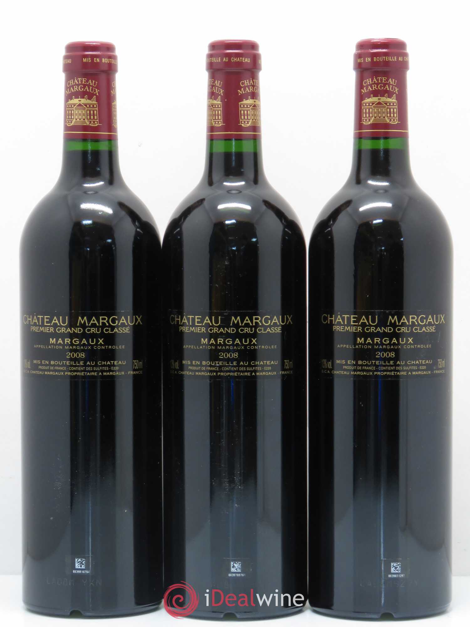 Château Margaux 1er Grand Cru Classé 2008 - Lot de 3 bouteilles - 1