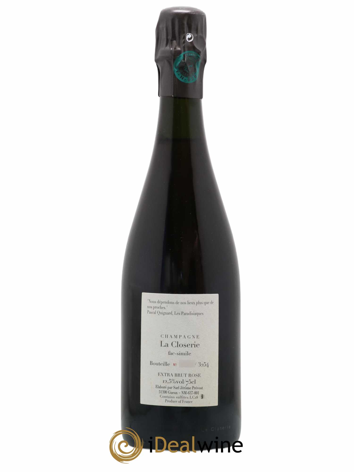 Fac-Simile Jérôme Prévost 2018 - Lot de 1 bouteille - 1