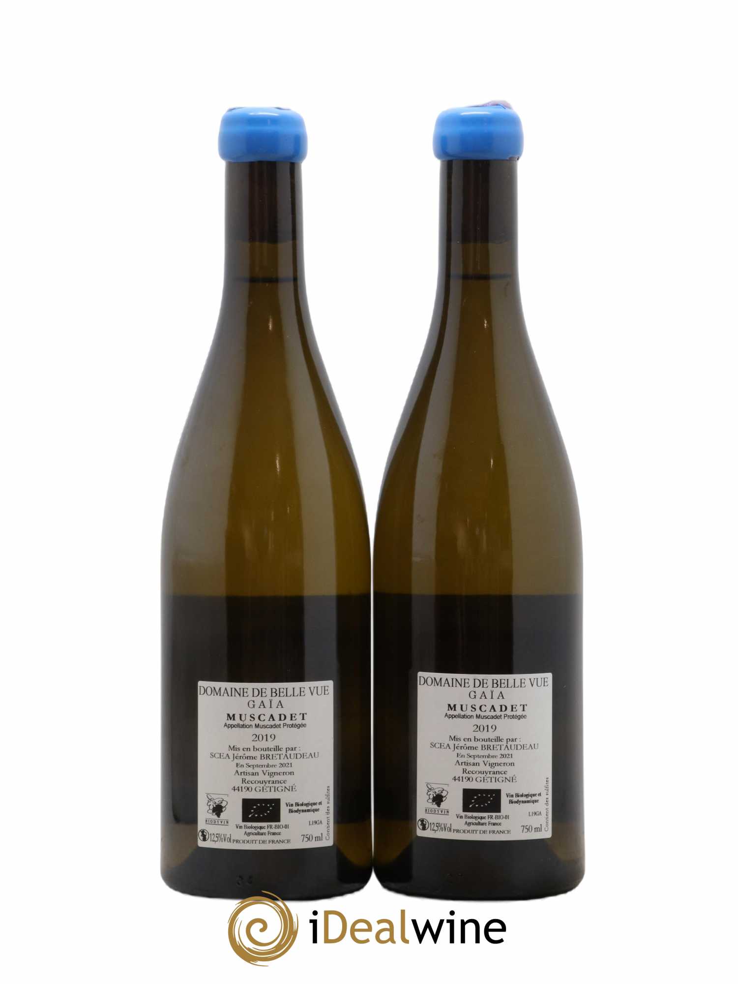Muscadet-Sèvre-et-Maine Gaia Jérôme Bretaudeau - Domaine de Bellevue (sans prix de réserve) 2019 - Lot de 2 bouteilles - 1