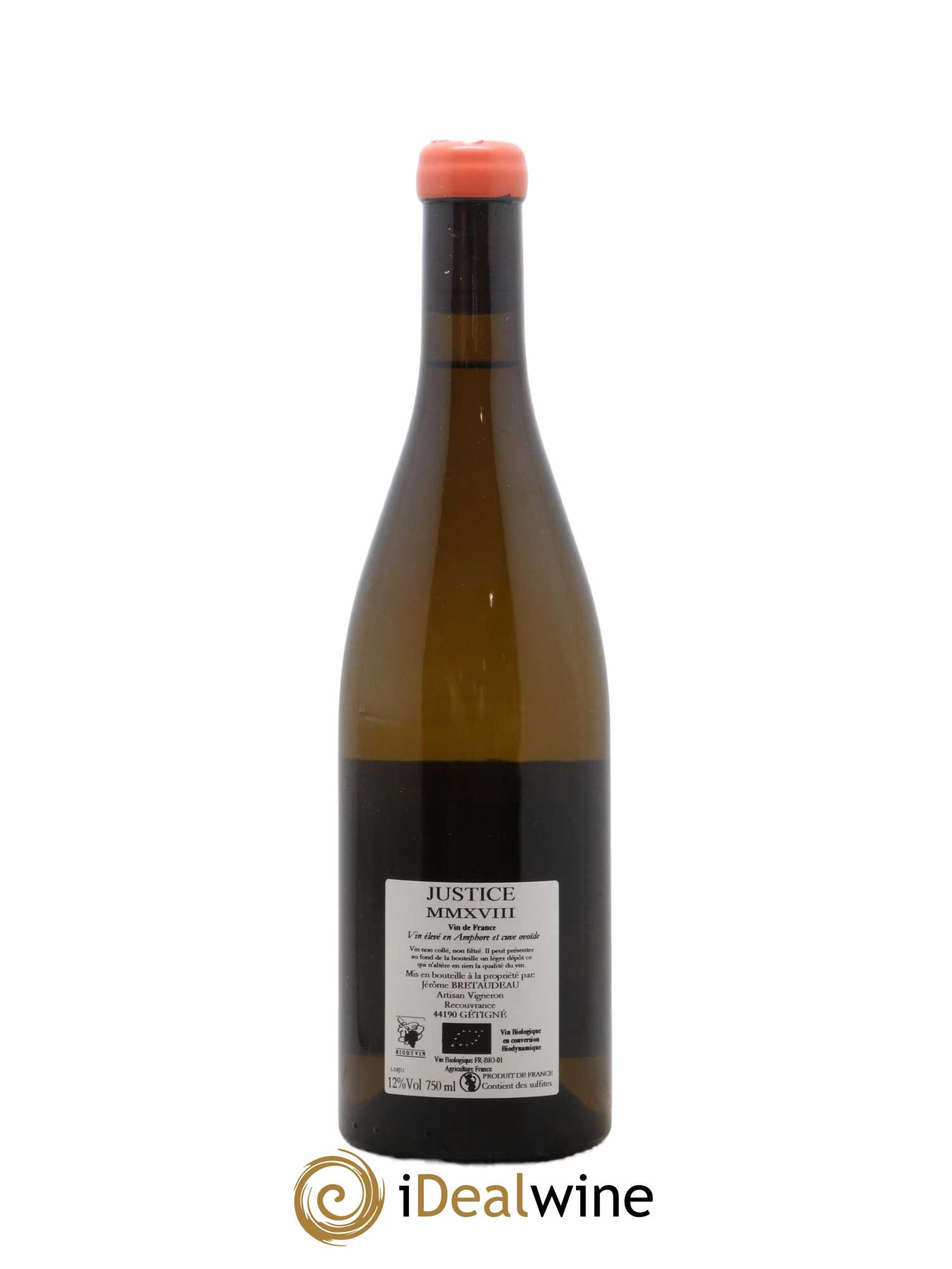 Muscadet-Sèvre-et-Maine Justice Jérôme Bretaudeau - Bellevue (Domaine de) 2018 - Lot de 1 bouteille - 1