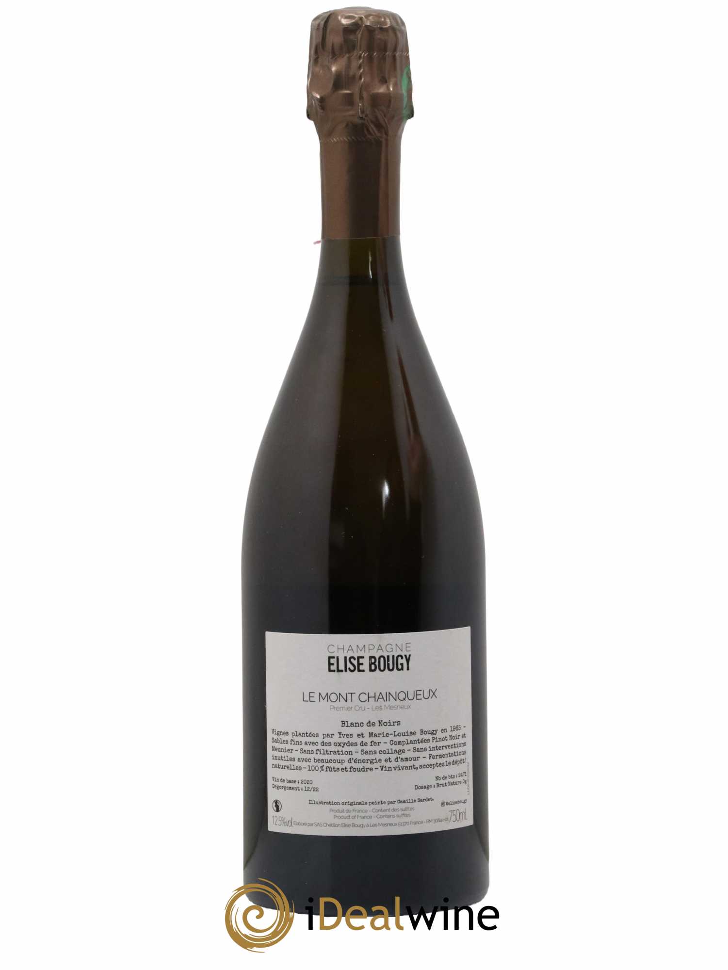 Champagne Le Mont Chainqueux Premier Cru les Mesneux Maison Elise Bougy - Lot de 1 bouteille - 1