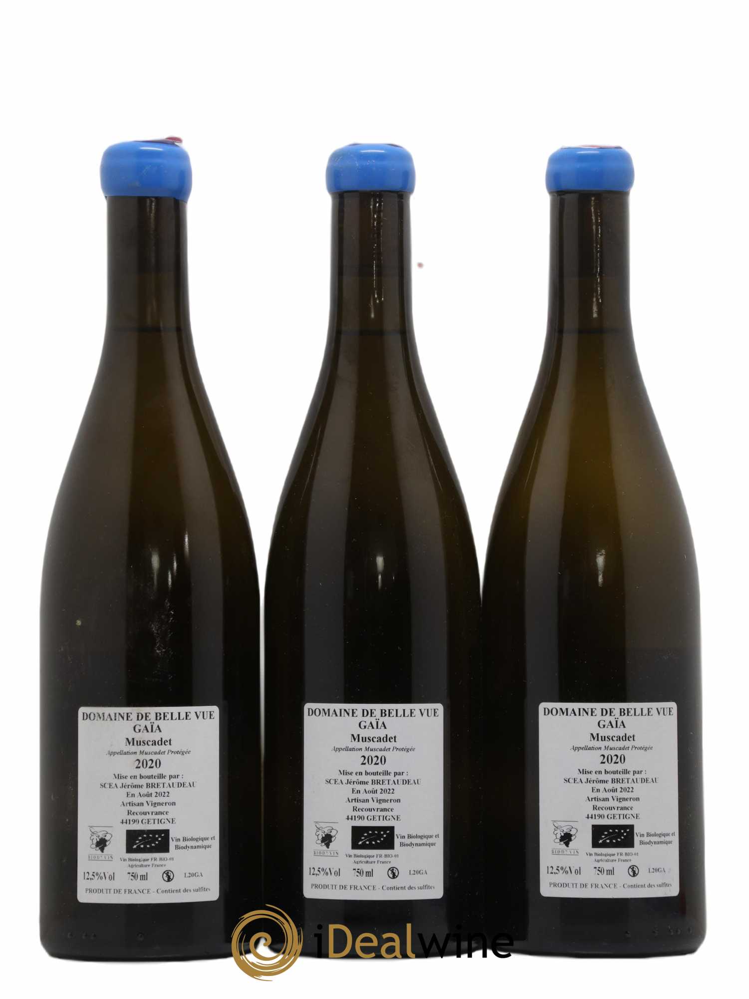 Muscadet-Sèvre-et-Maine Gaia Jérôme Bretaudeau - Domaine de Bellevue  (no reserve) 2020 - Lot of 3 bottles - 1