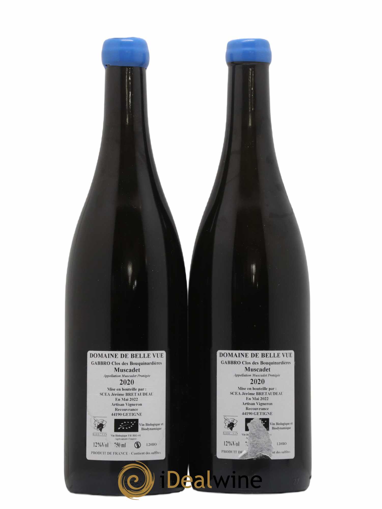 Muscadet-Sèvre-et-Maine Gabbro Jérôme Bretaudeau - Domaine de Bellevue  (sans prix de réserve) 2020 - Lot de 2 bouteilles - 1