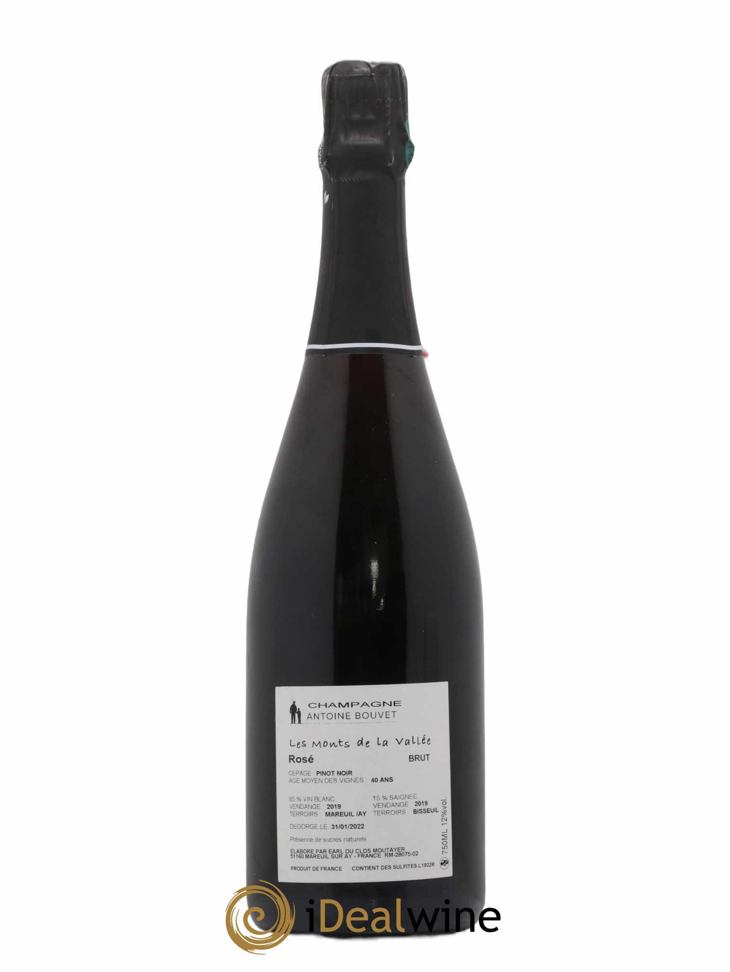 Champagne - Les Monts de la Vallée Blanc de Noirs Brut Antoine Bouvet (no reserve) - Lot of 1 bottle - 1