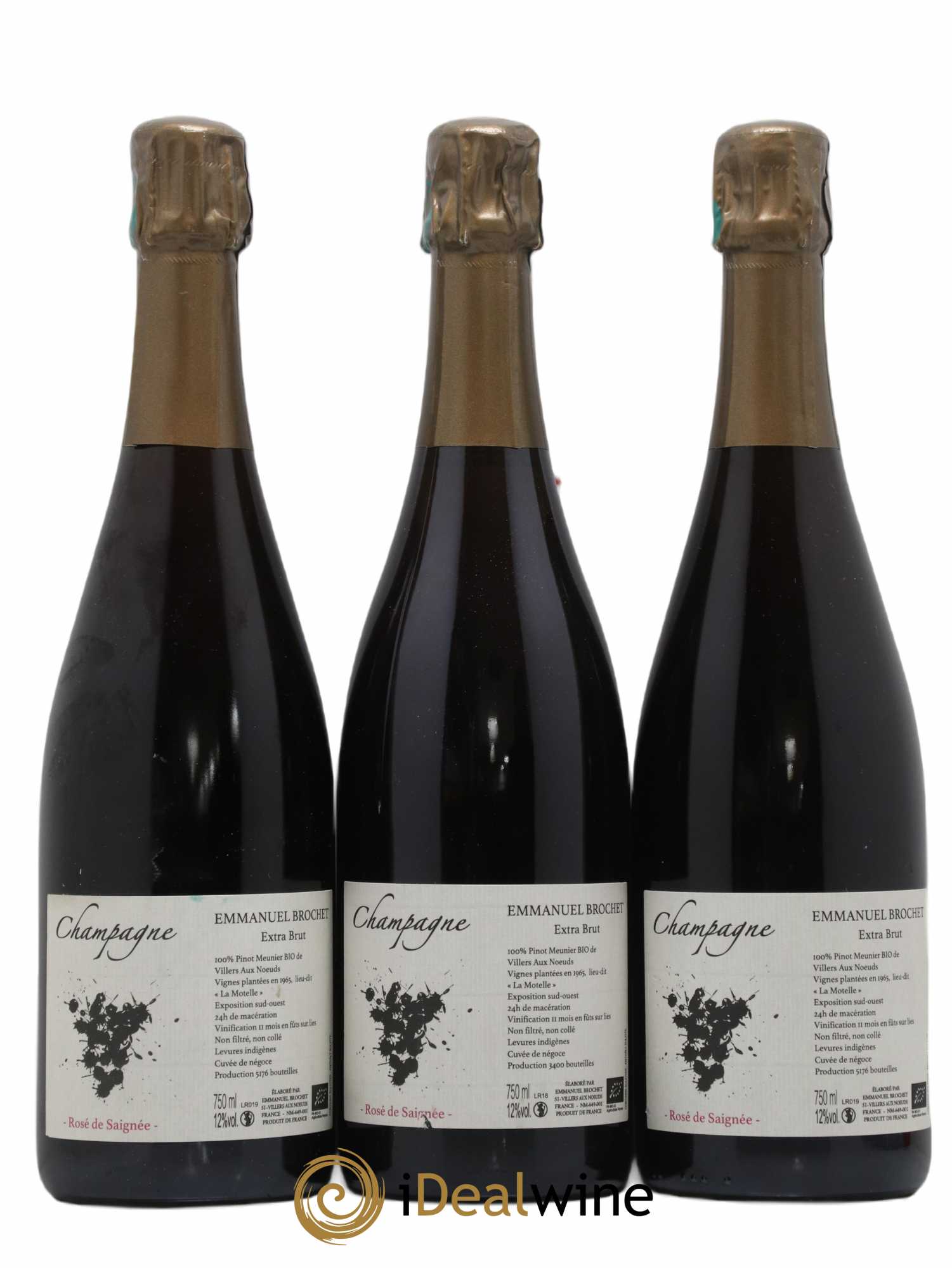 Rosé de Saignée Extra-Brut Emmanuel Brochet (sans prix de réserve) - Lot de 3 bouteilles - 0