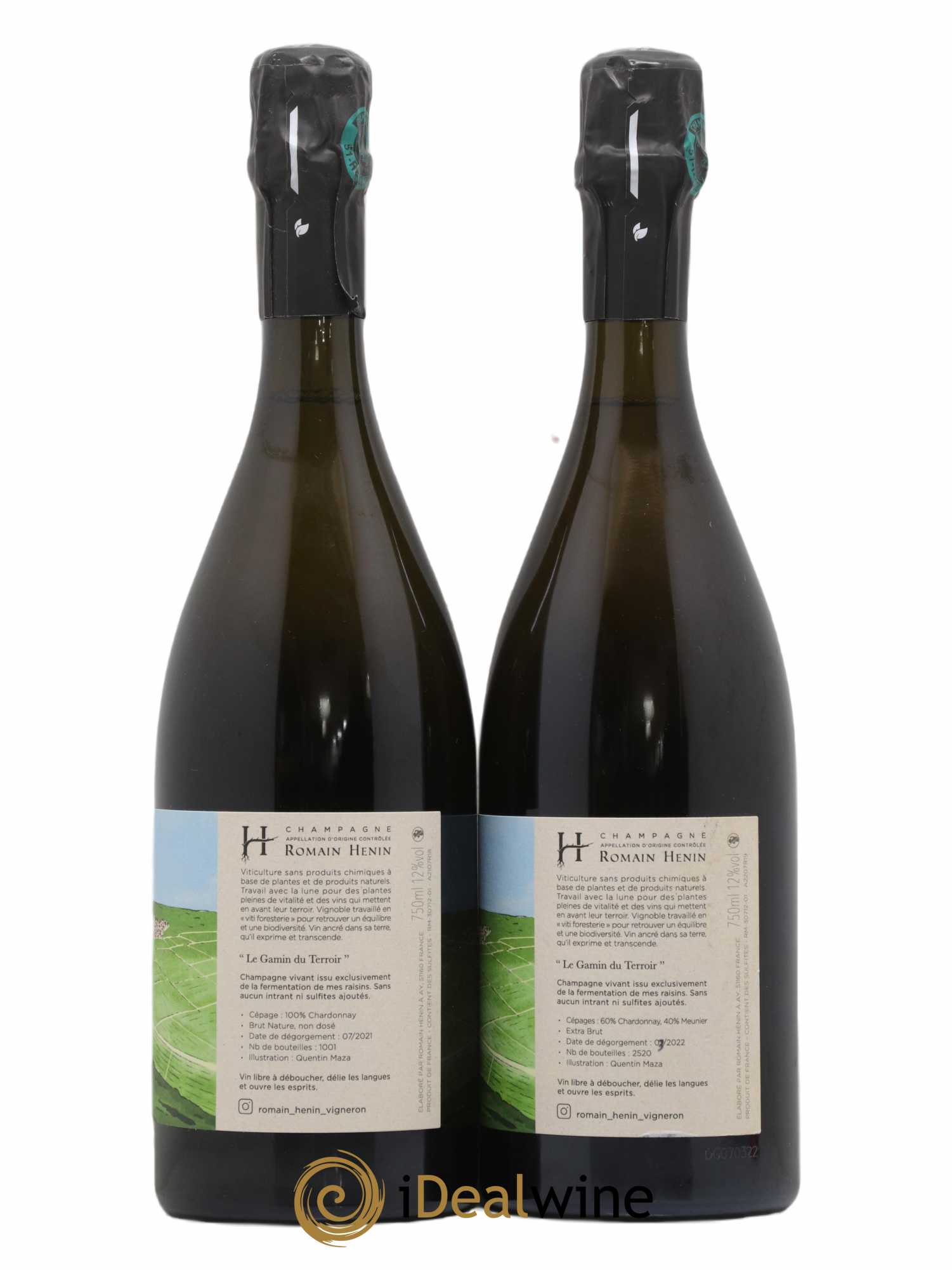Gamin du Terroir Romain Henin Extra Brut  (no reserve) - Lot of 2 bottles - 1