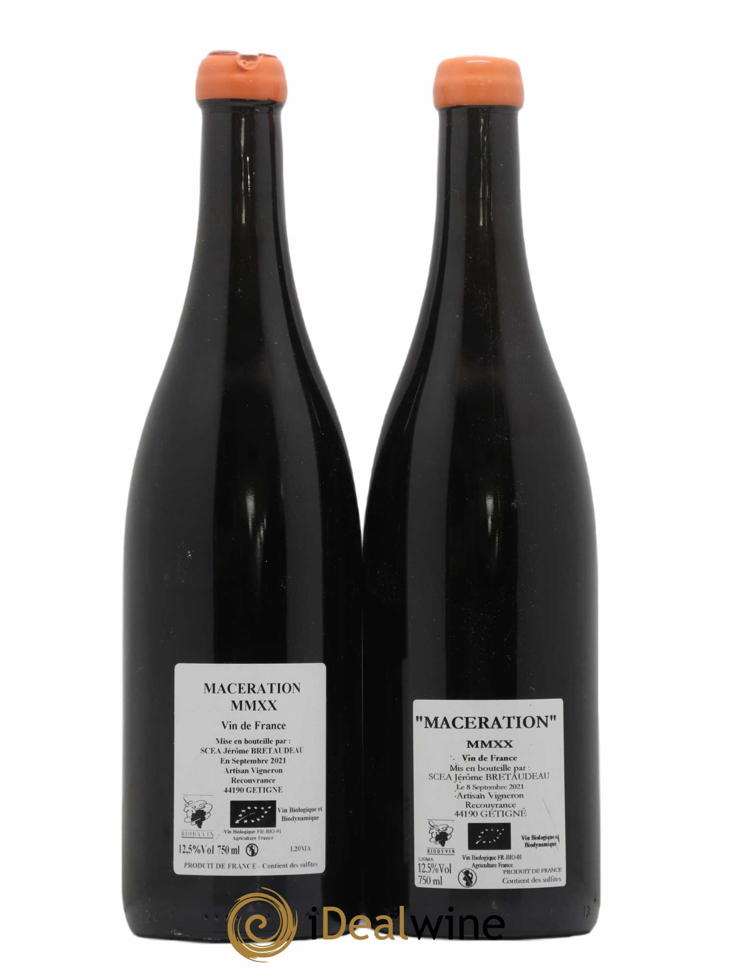 Vin de France Macération Jérôme Bretaudeau - Domaine de Bellevue  (no reserve) 2019 - Lot of 2 bottles - 1