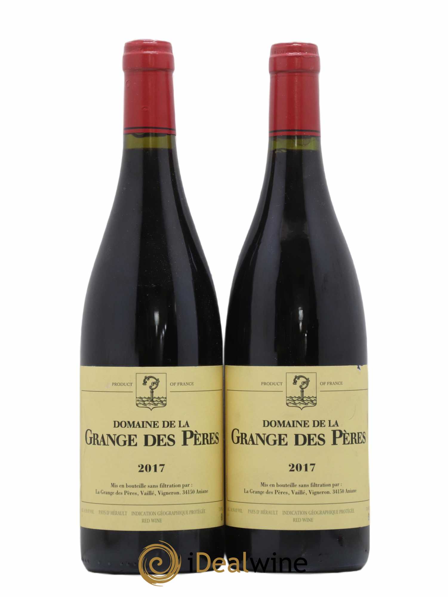 Pays d'Hérault Grange des Pères Laurent Vaillé (sans prix de réserve) 2017 - Lot de 2 bouteilles - 0