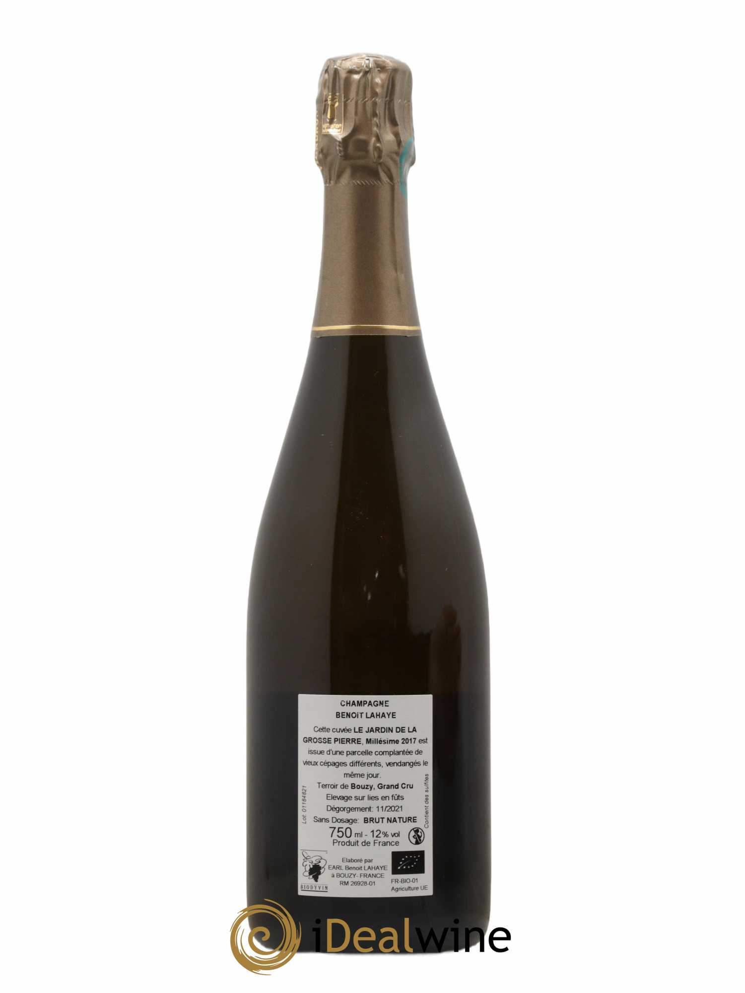 Le Jardin de la Grosse Pierre Brut Nature Benoit Lahaye 2017 - Lot de 1 bouteille - 1