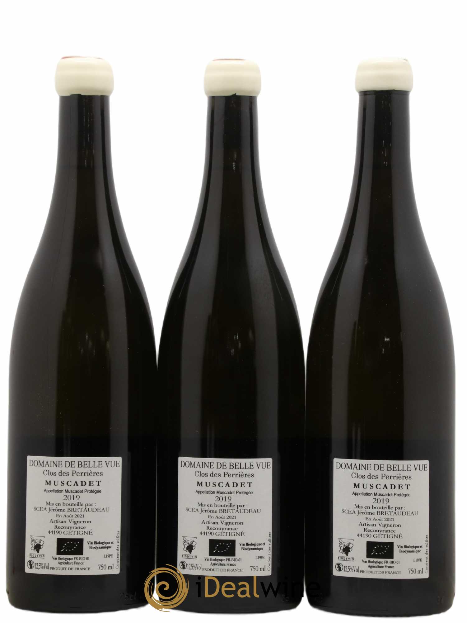 Muscadet-Sèvre-et-Maine Granite Clos des Perrières Jérôme Bretaudeau - Domaine de Bellevue 2019 - Lot de 3 bouteilles - 1