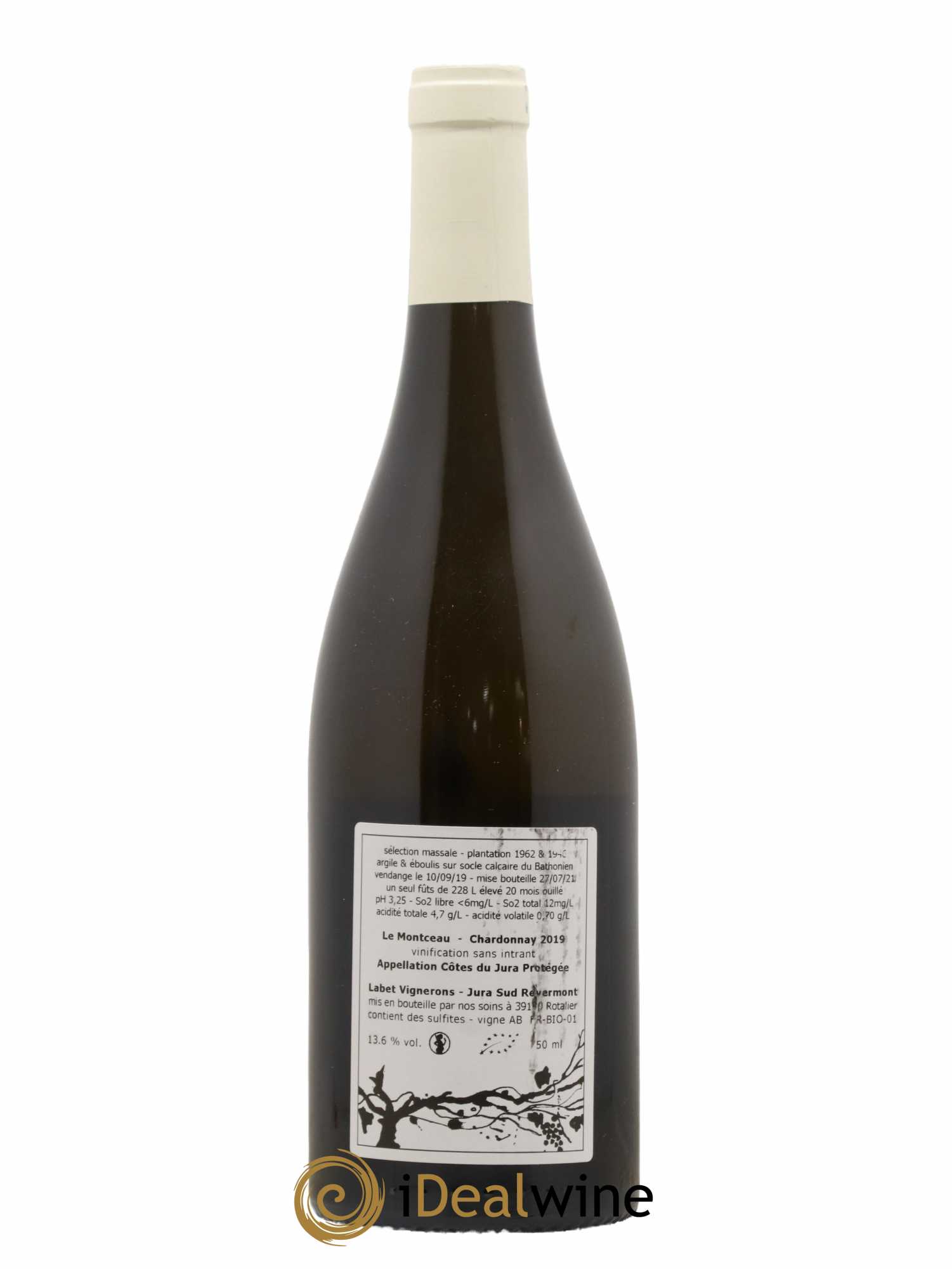 Côtes du Jura Chardonnay Le Montceau Romain - Julien - Charline Labet 2019 - Lot de 1 bouteille - 1